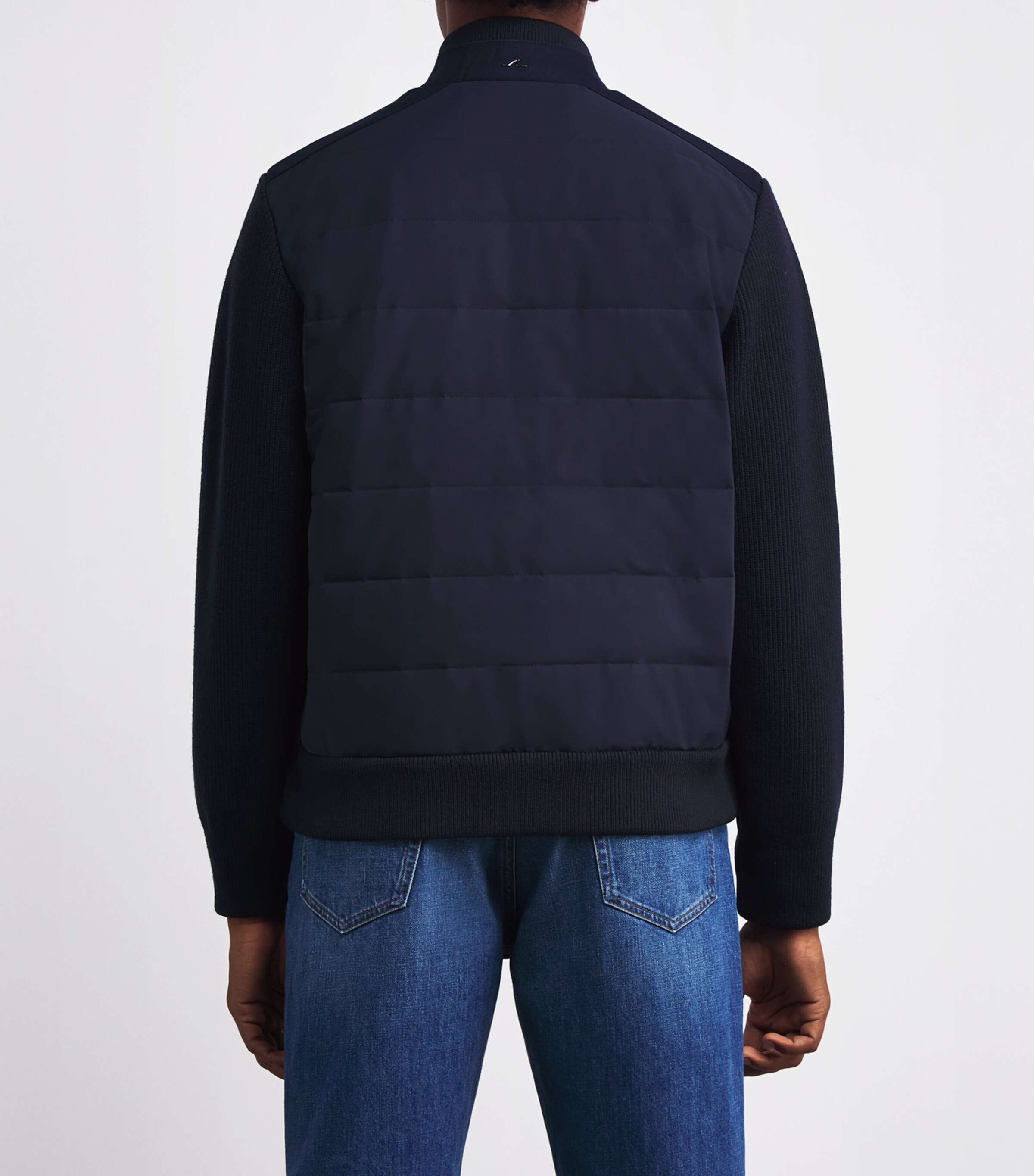 Paul & Shark Mens Wool Panelled Ribbed Zipped Sweater Image 4