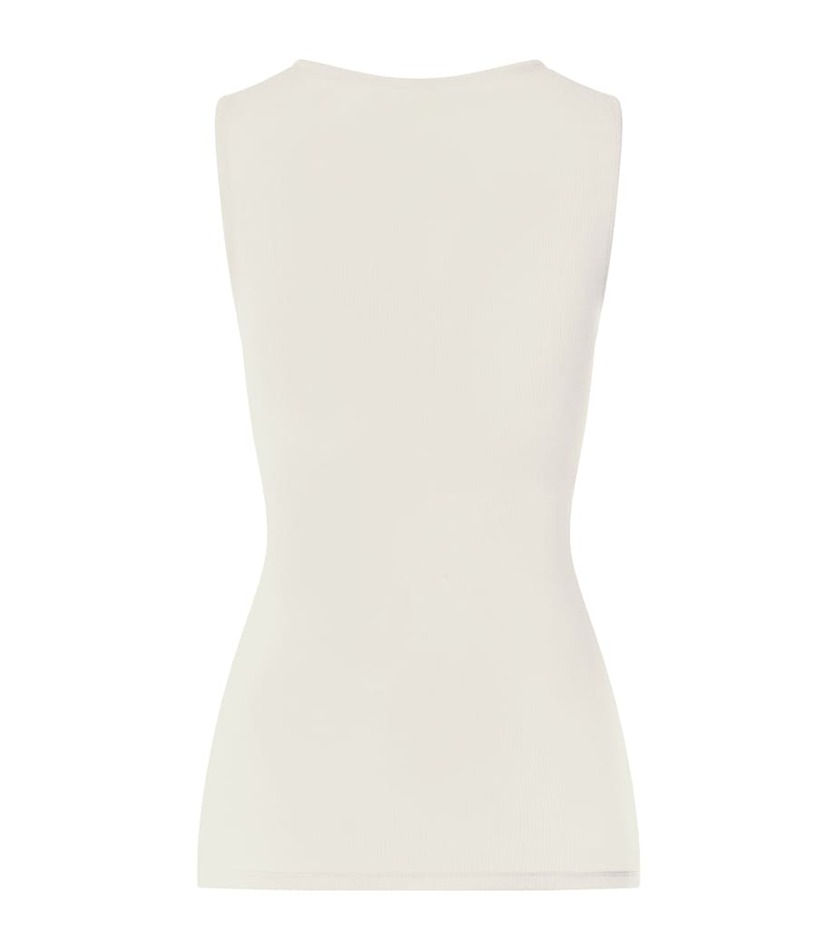 Hanro Womens Wool-Silk Tank Top Misty White Image 3