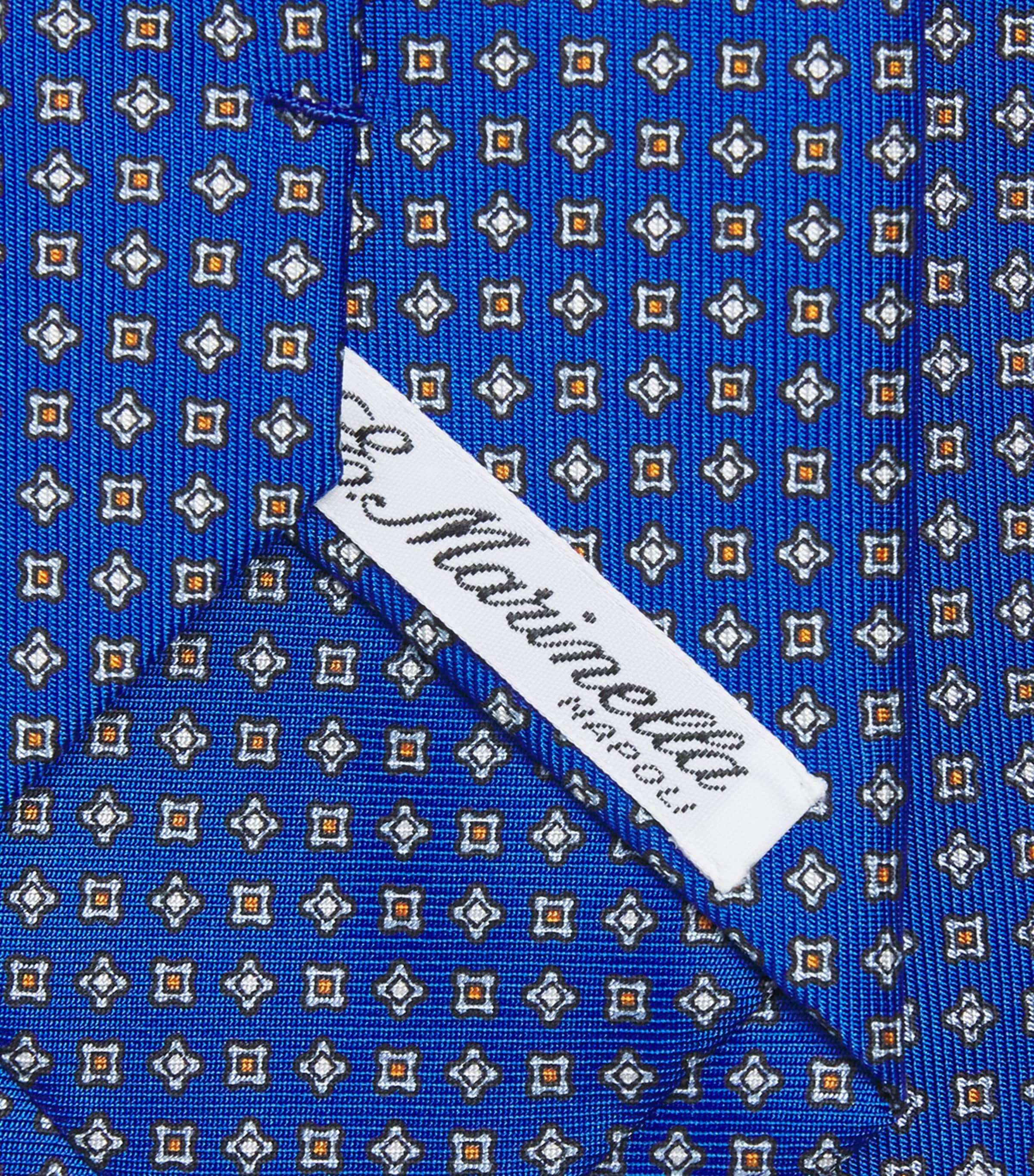 E. Marinella Silk Geometric Tie Blue Image 3