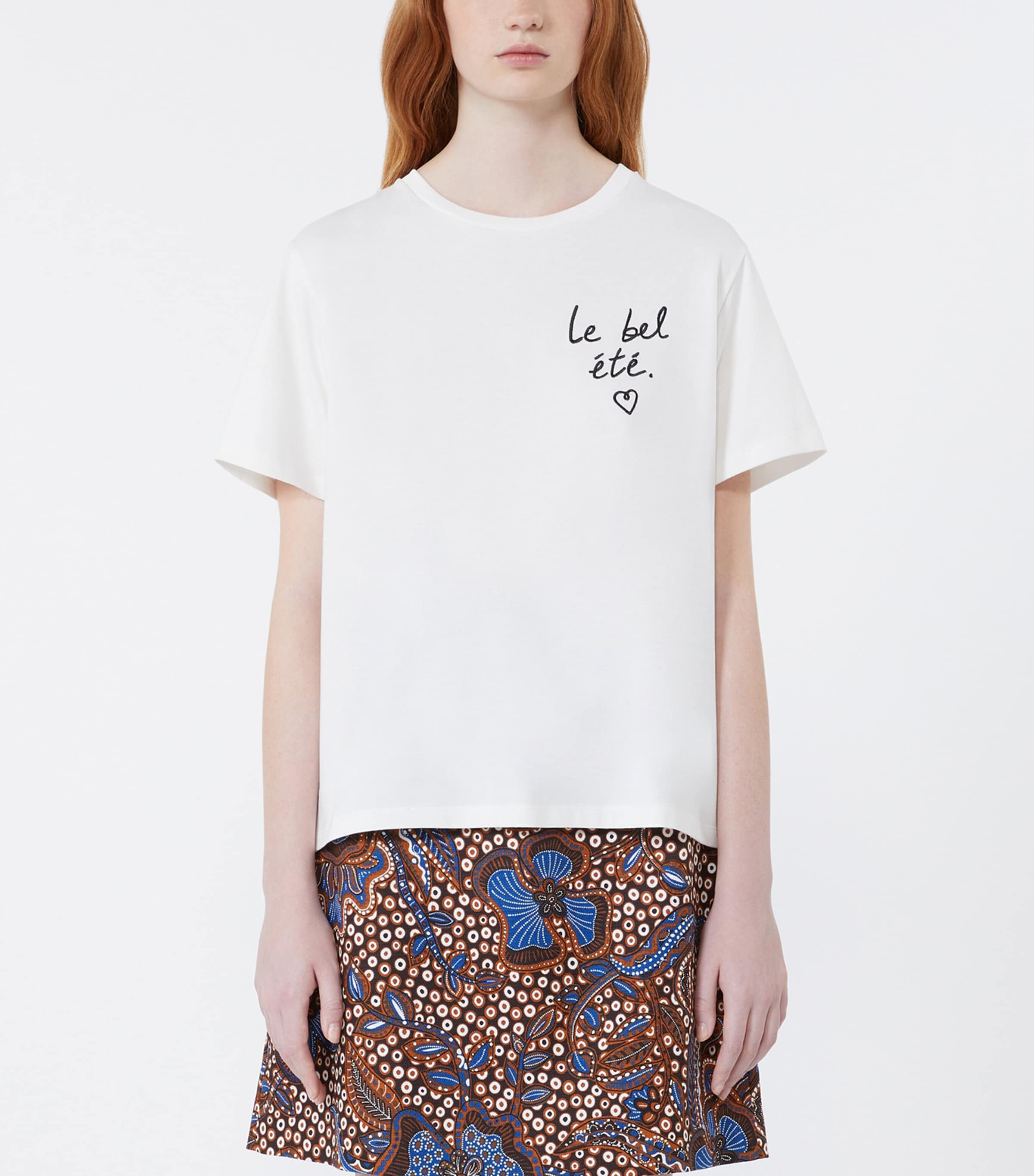 Weekend Max Mara Womens Cotton Le Bel Été T-Shirt White Image 3