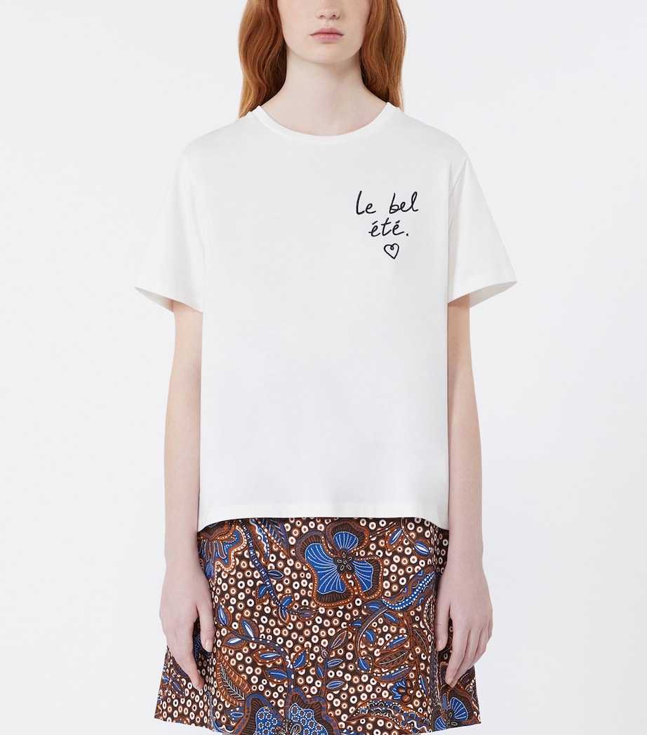 Weekend Max Mara Womens Cotton Le Bel Été T-Shirt White Image 3