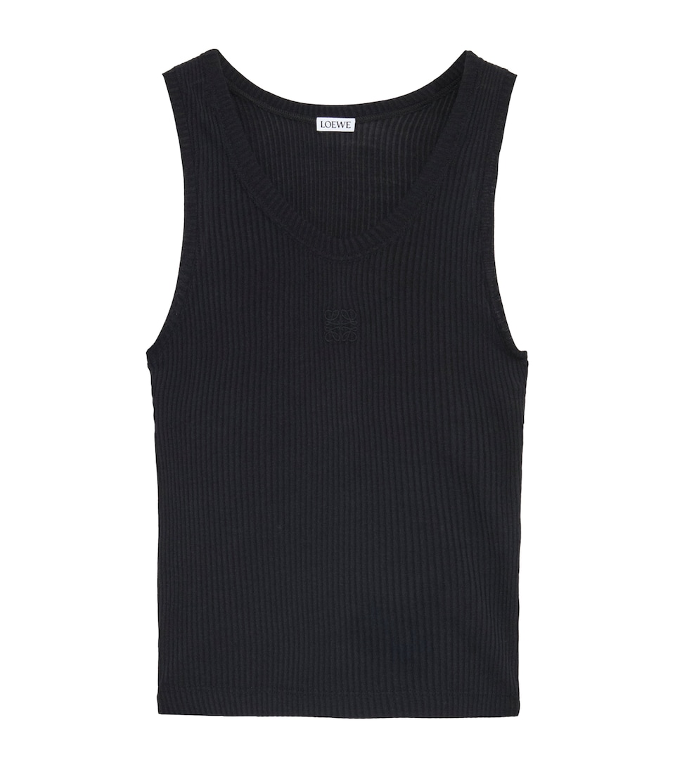 Silk-Blend Anagram Tank Top