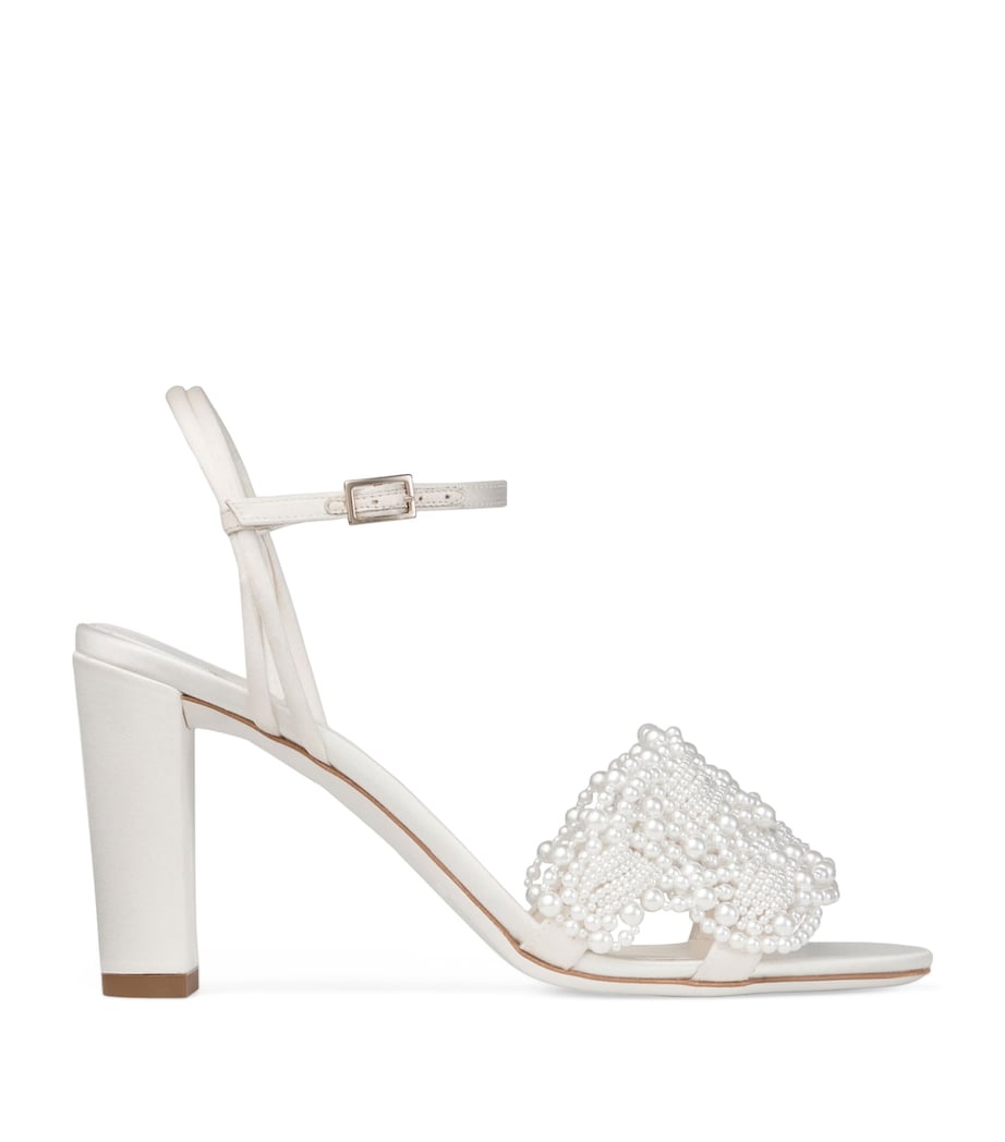 Cary 85 Satin Heeled Sandals IVORY/WHITE Image 1