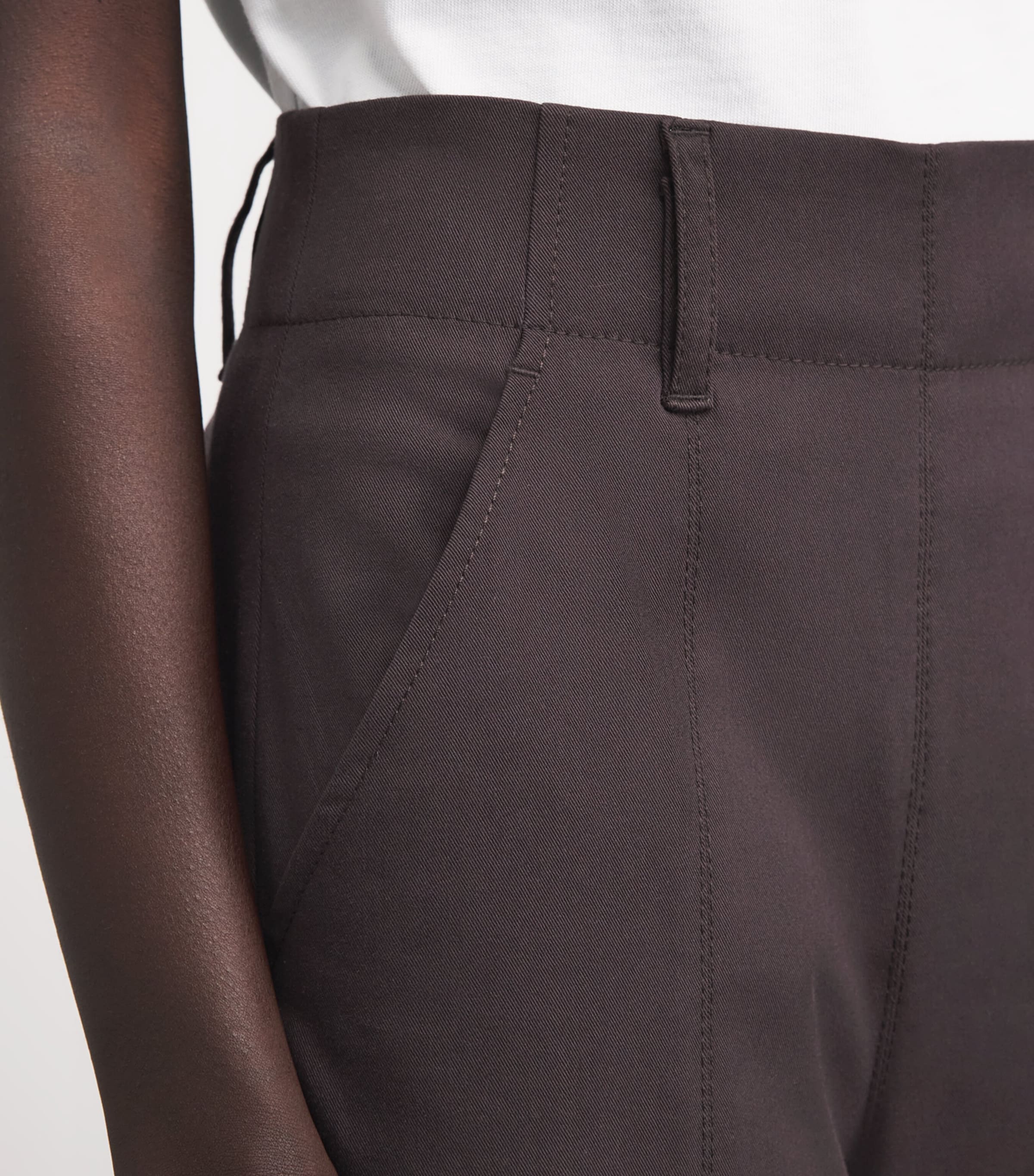ME+EM Womens Very Wide-Leg Trousers Cocoa Brown Image 3