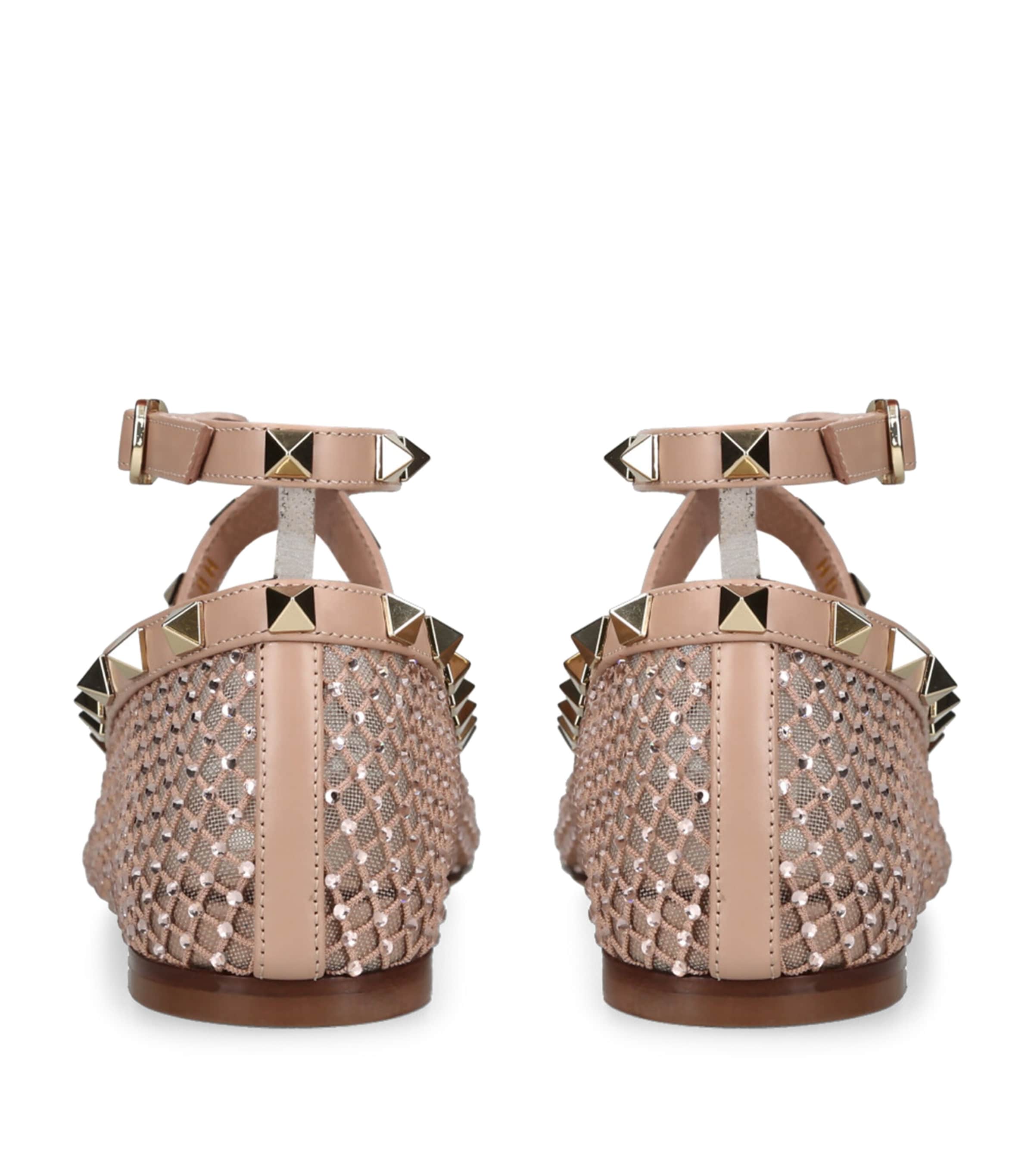 Valentino Garavani Leather Rockstud Ballet Flats Blush Image 2