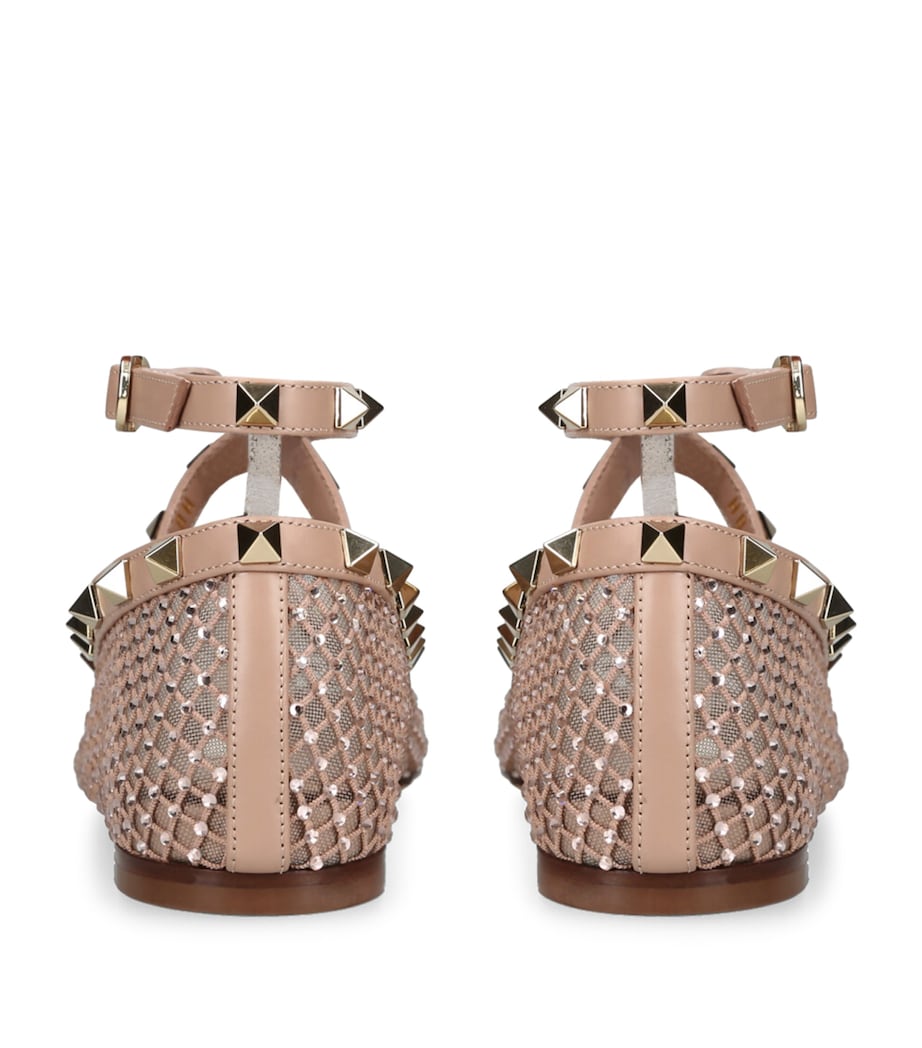 Valentino Garavani Leather Rockstud Ballet Flats Blush Image 2