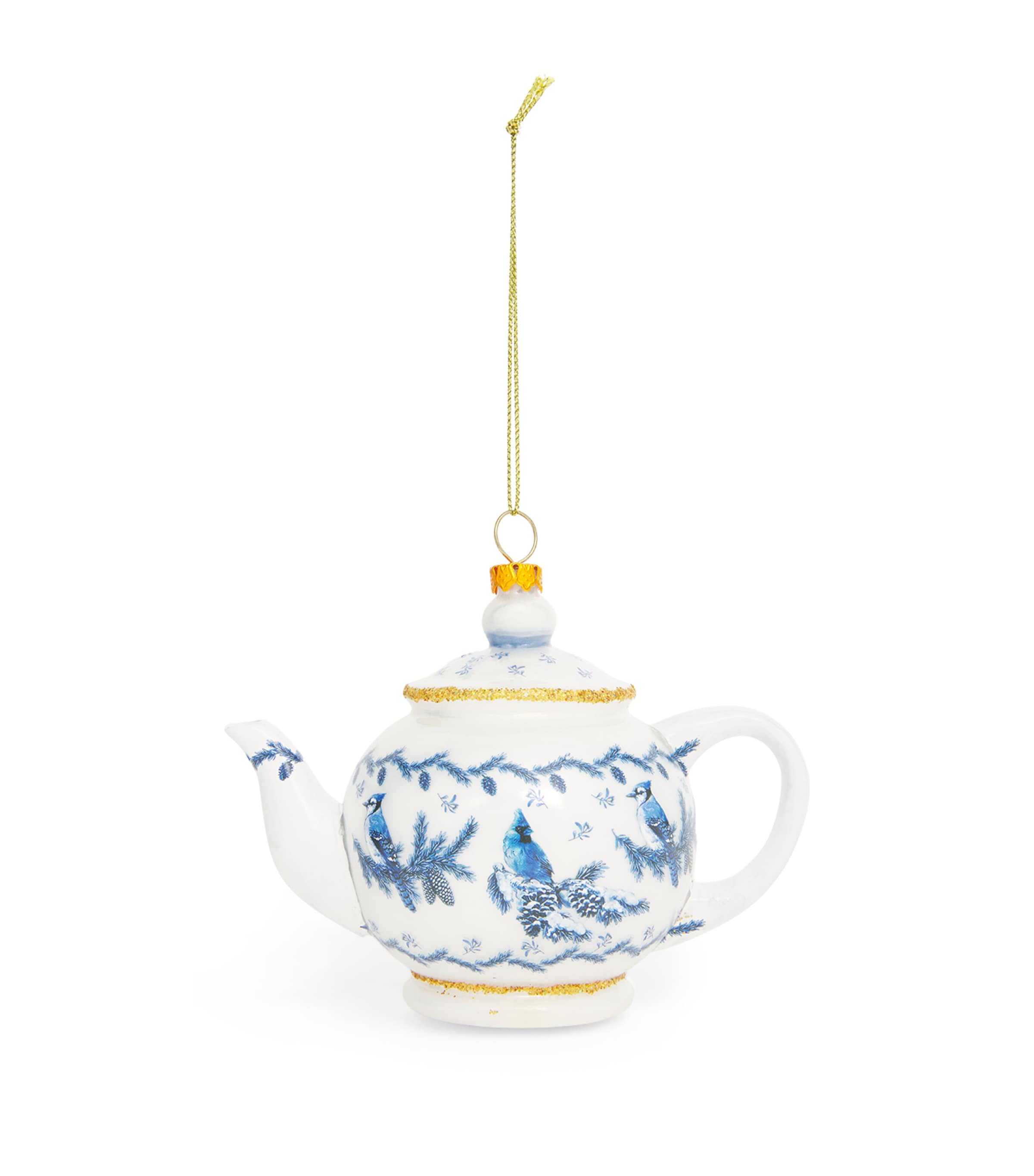 Harrods Bird Teapot Tree Decoration In White