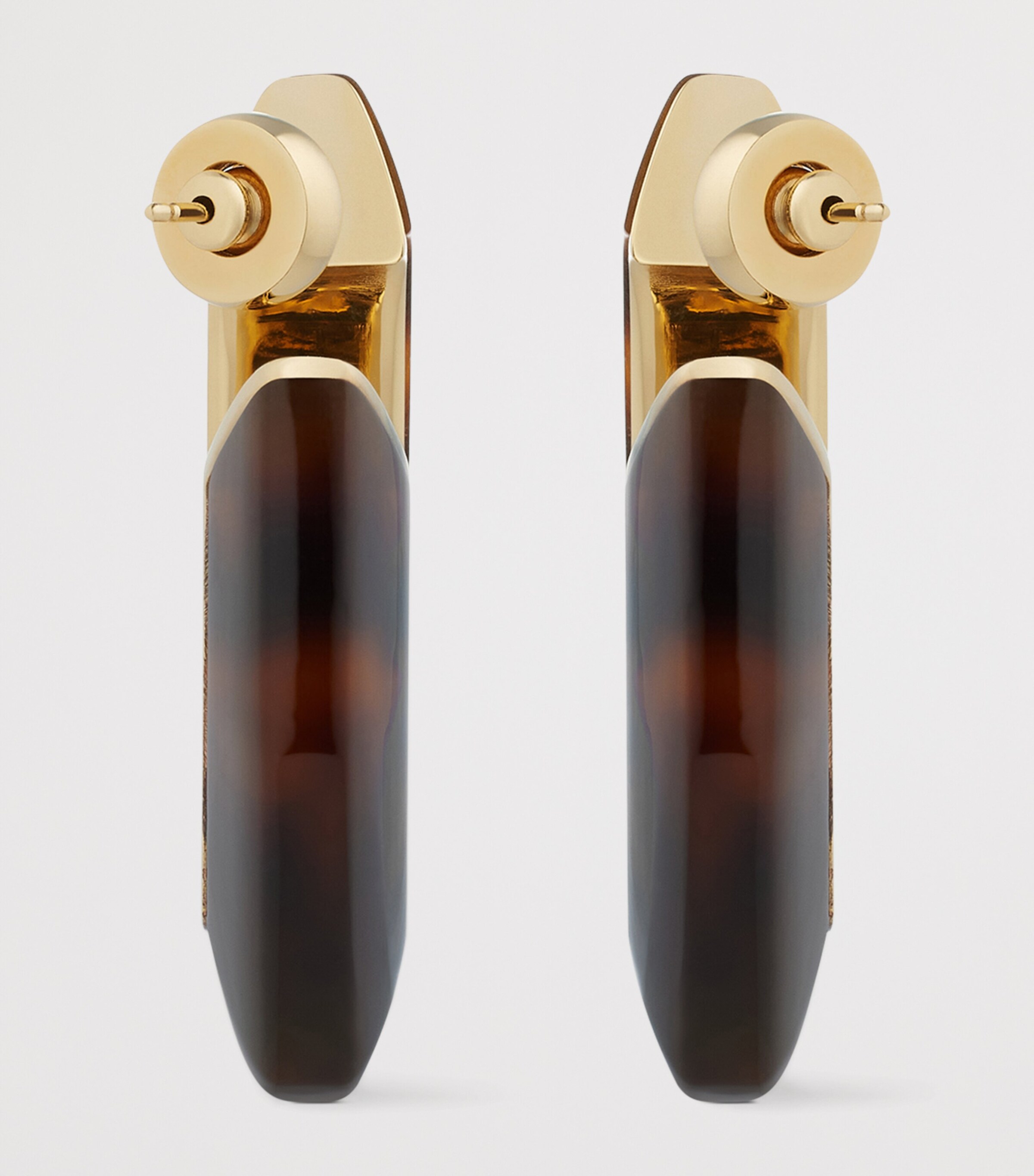 Large Tortoiseshell Earrings HAVANNA/GOLDEN Image 3