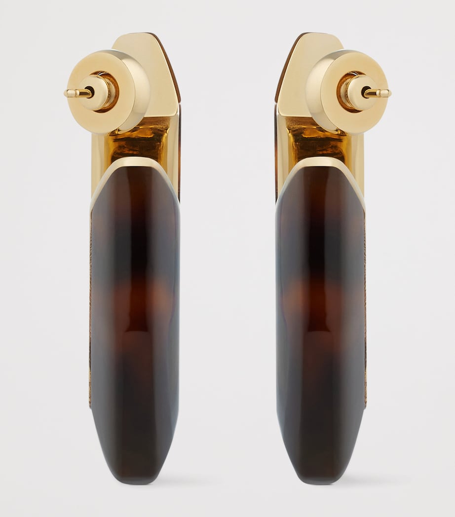 Large Tortoiseshell Earrings HAVANNA/GOLDEN Image 3
