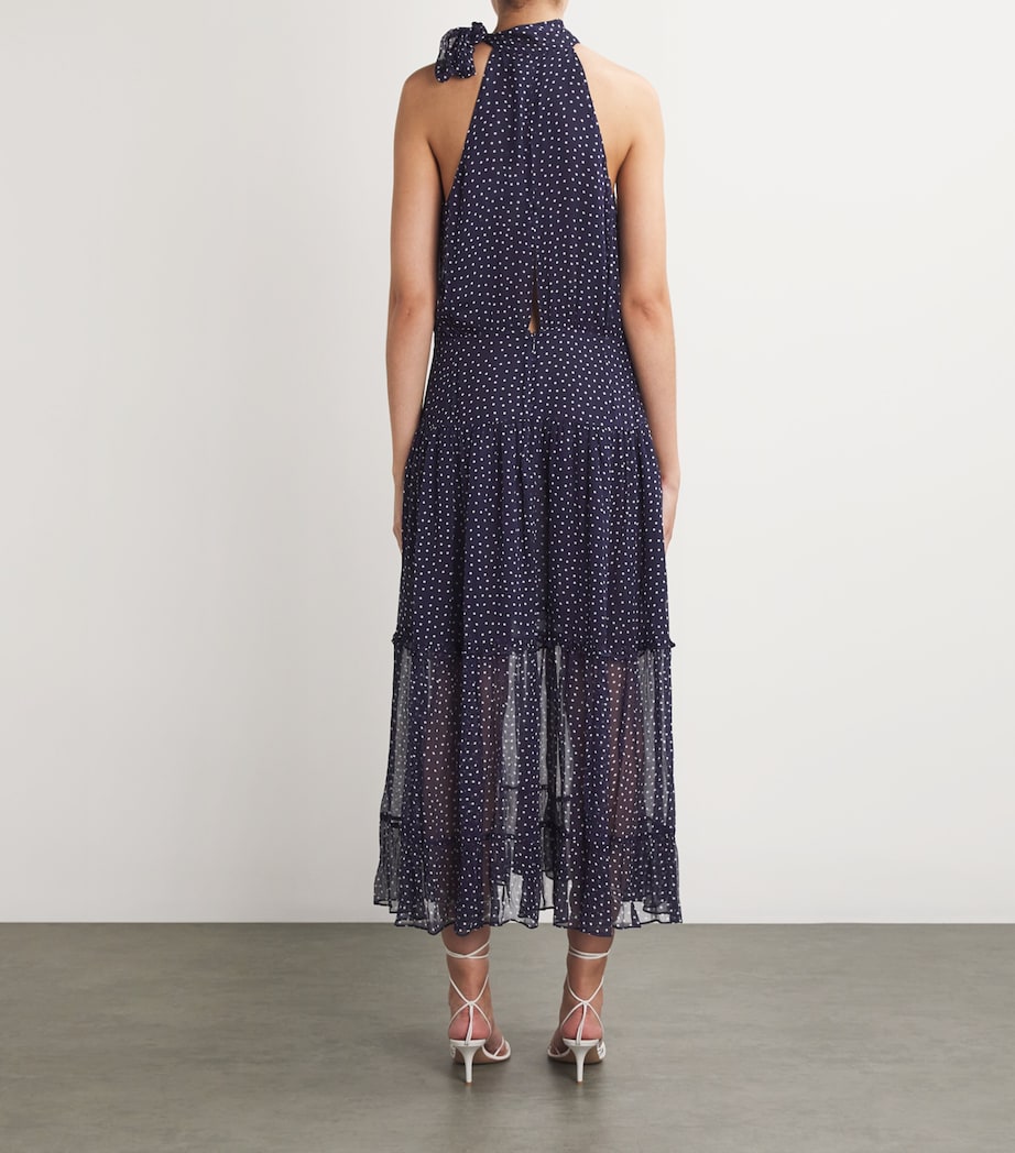 Pussybow Abi Midi Dress NAVY POLKA DOT Image 3