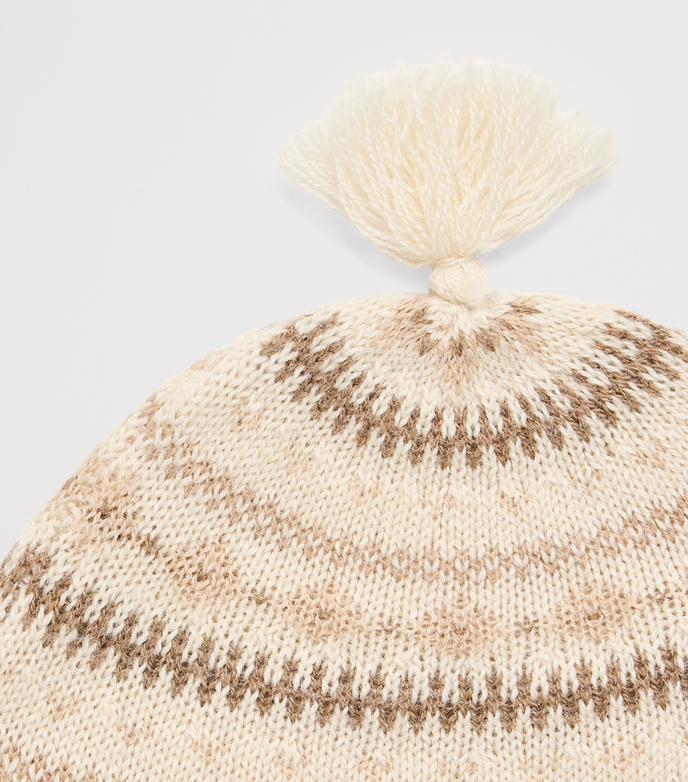 Bonpoint Wool-Cotton Knitted Tassel Hat Blanc Naturel Image 2
