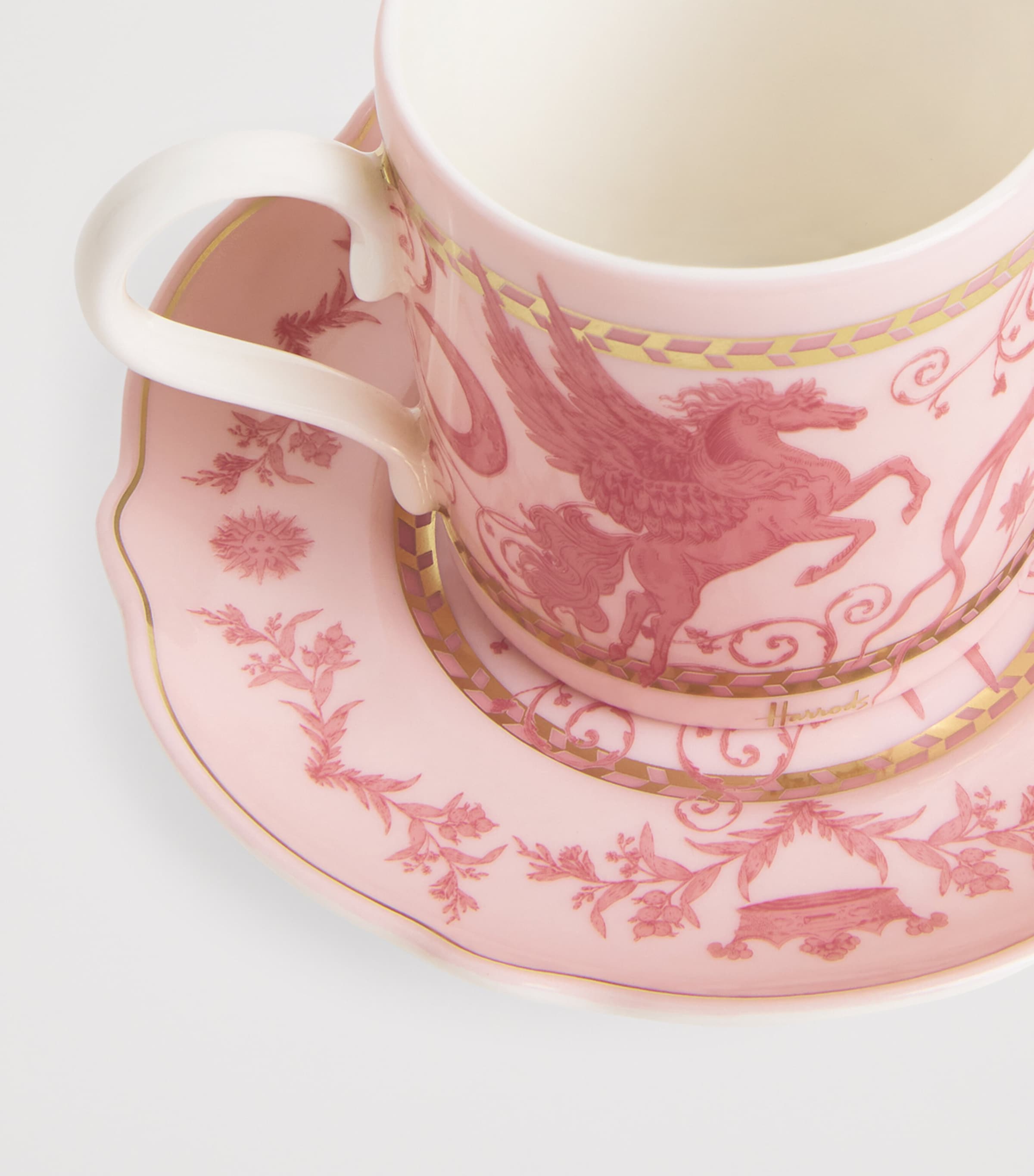 Bone China Menagerie Espresso Cup and Saucer PINK Image 3