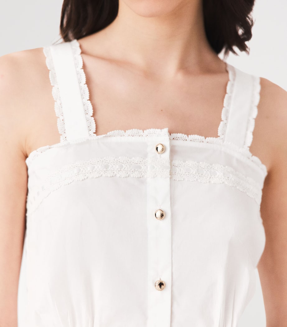 Maje Womens Cotton Tank Top White Image 6