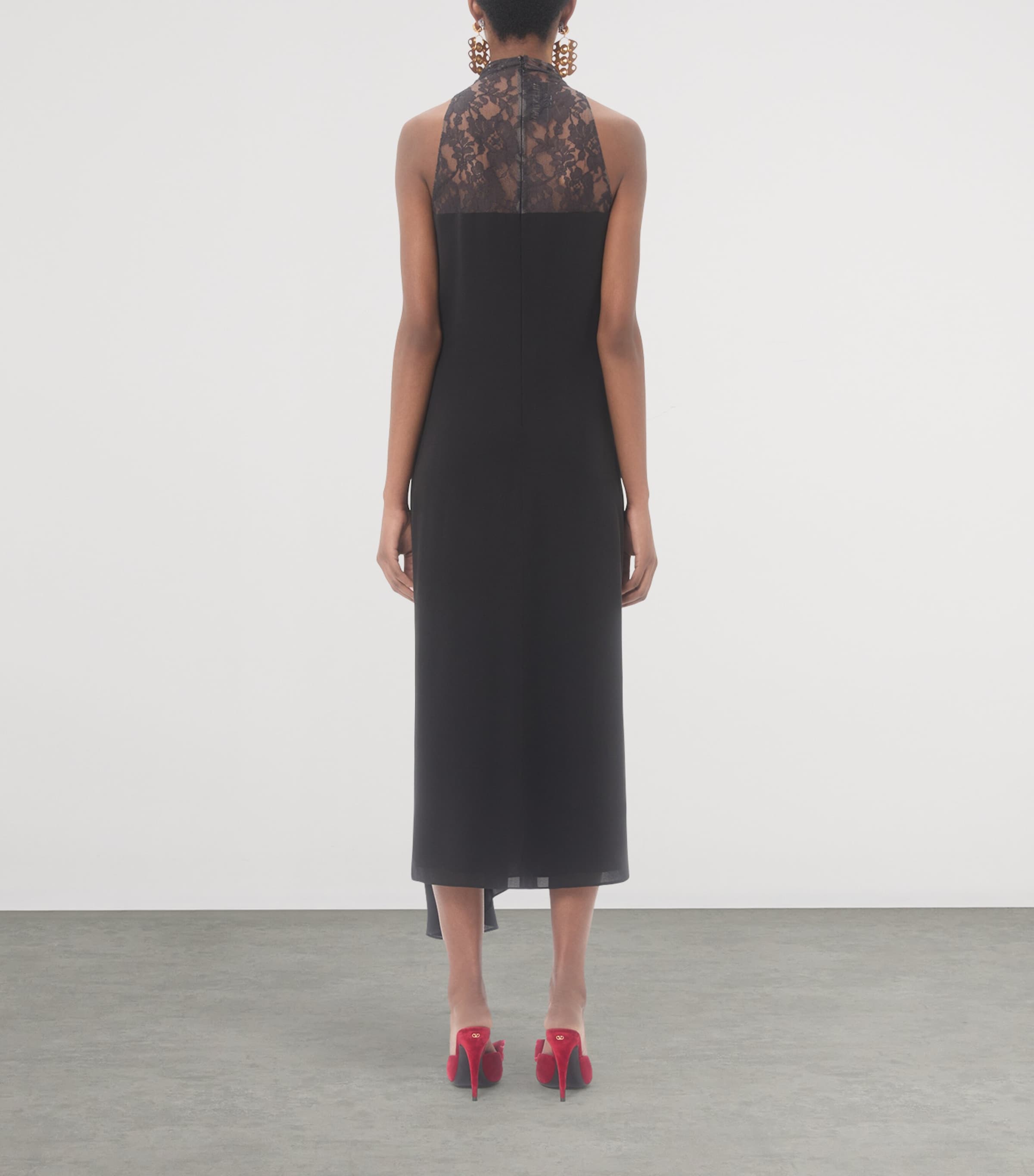 Valentino Womens Silk Georgette Midi Dress Image 4
