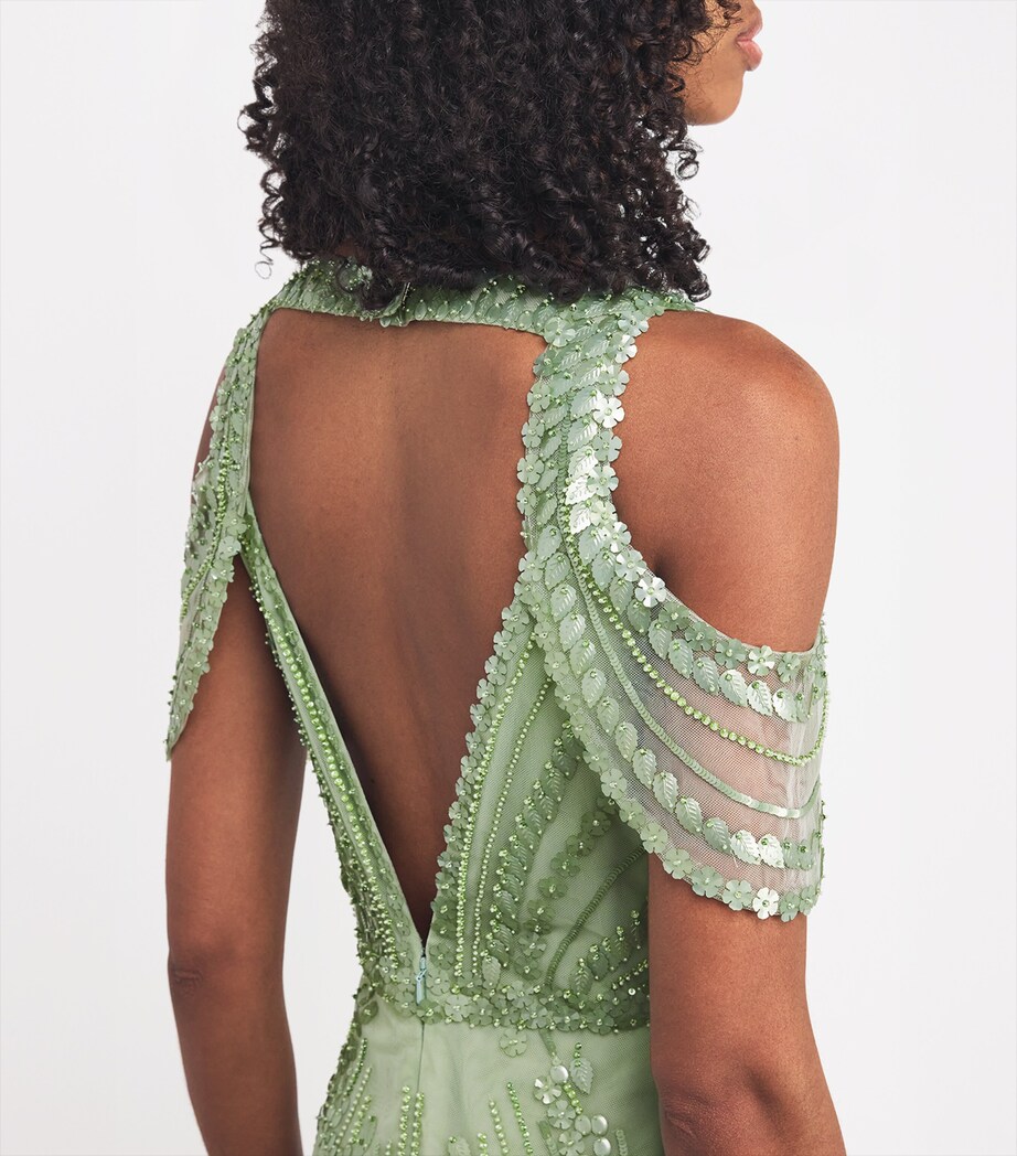 Pamella Roland Green Tulle Sequin-Detail Gown | Harrods US Pamella Roland Green Tulle Sequin-Detail Gown | Harrods US