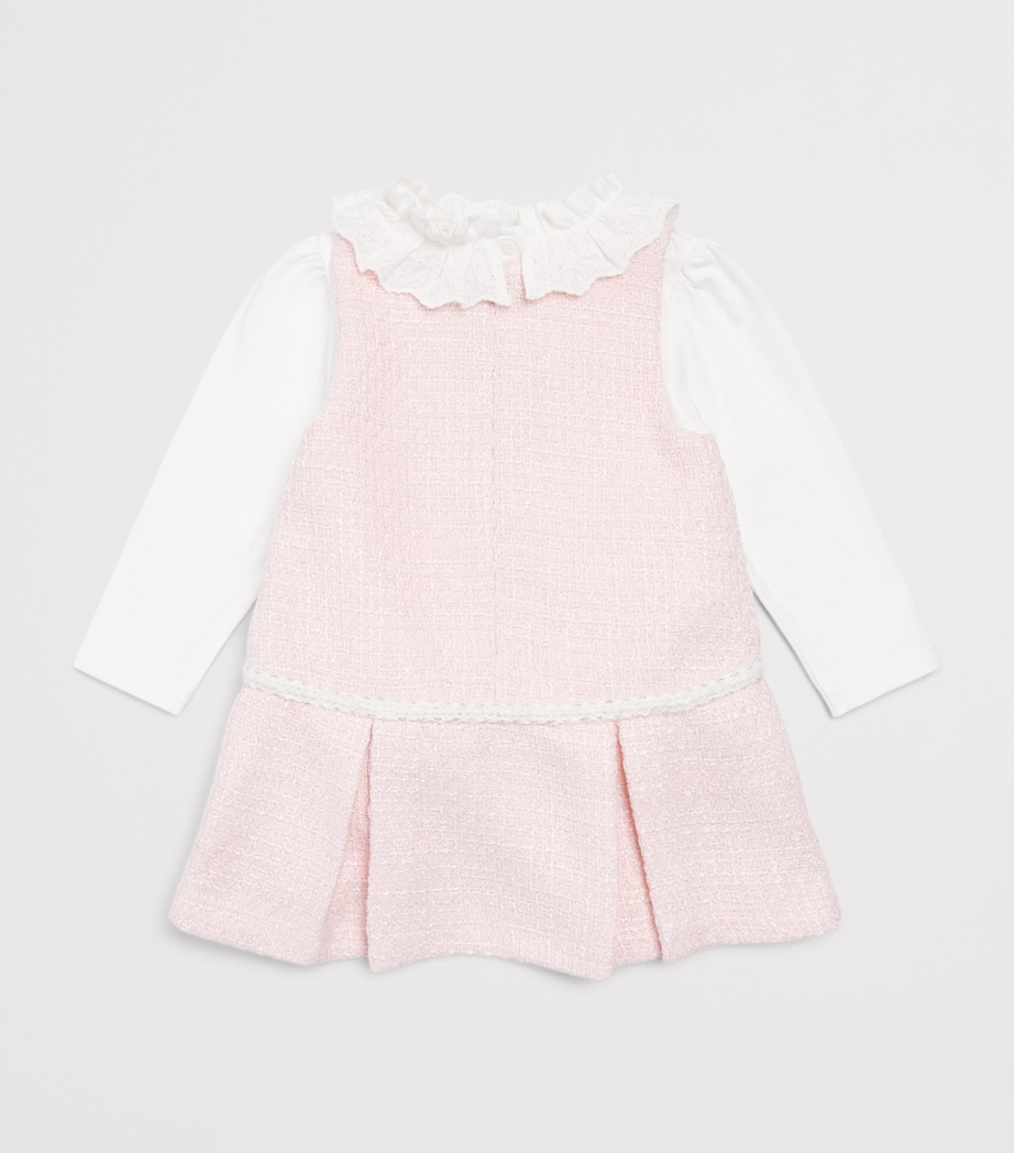 Patachou Ruffled Blouse and Tweed Dress (6 Months-4 Years) Pale Pink Image 2