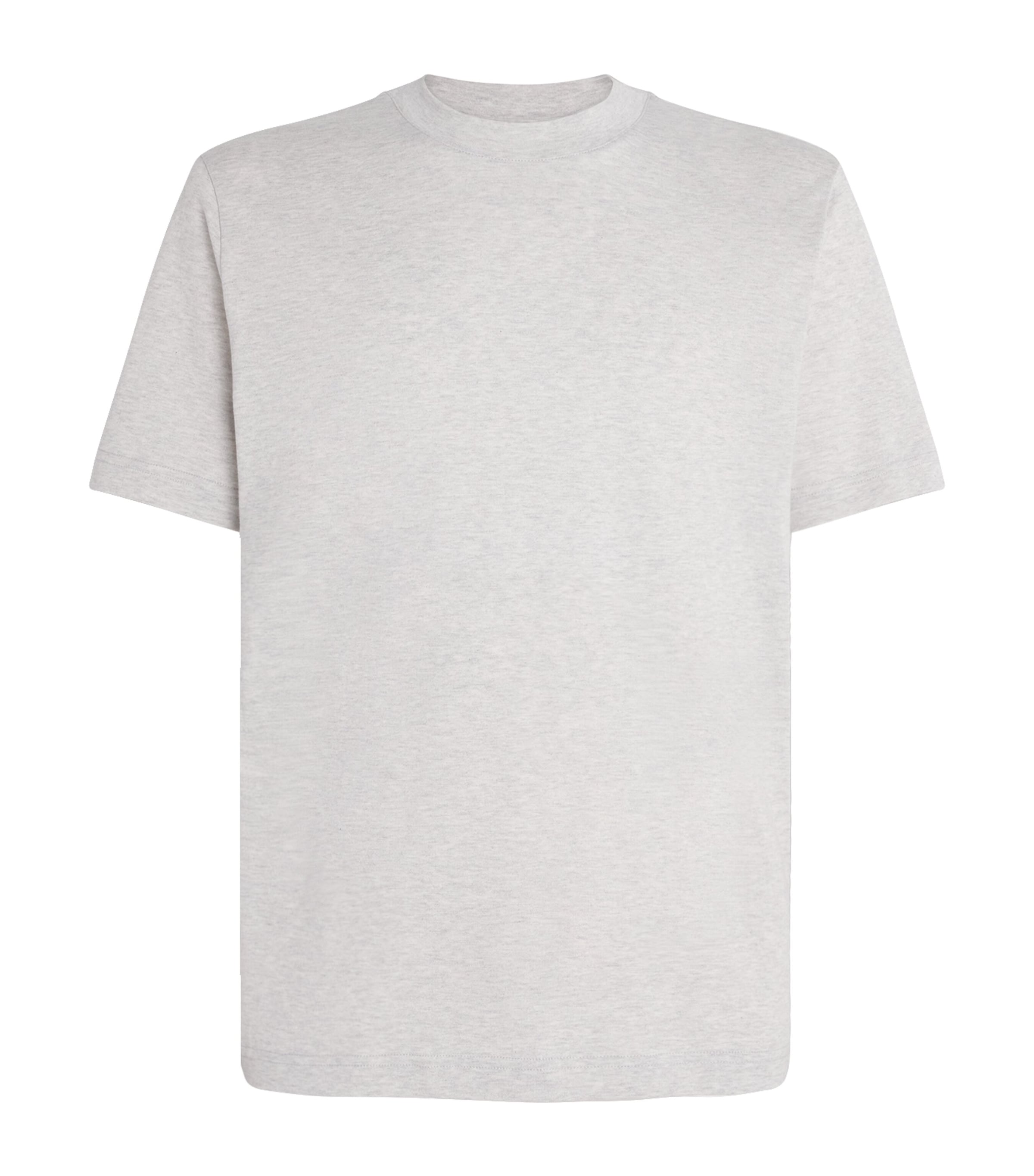 Eleventy Mens Cotton T-Shirt Grigio Chiaro Image 1