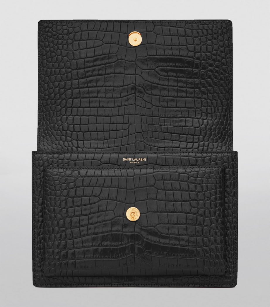 Medium Sunset Croc-Embossed Shoulder Bag 1000 Image 3