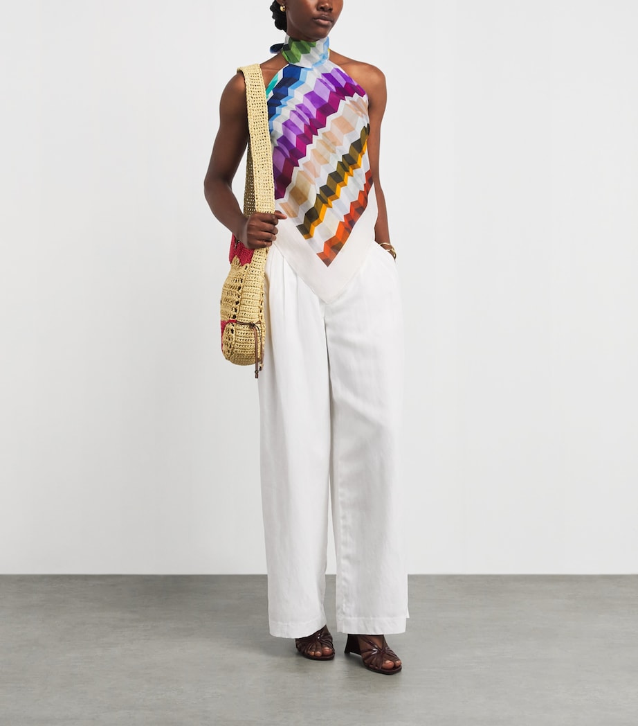 Missoni Womens Cotton-Silk Zigzag Scarf Top Image 2