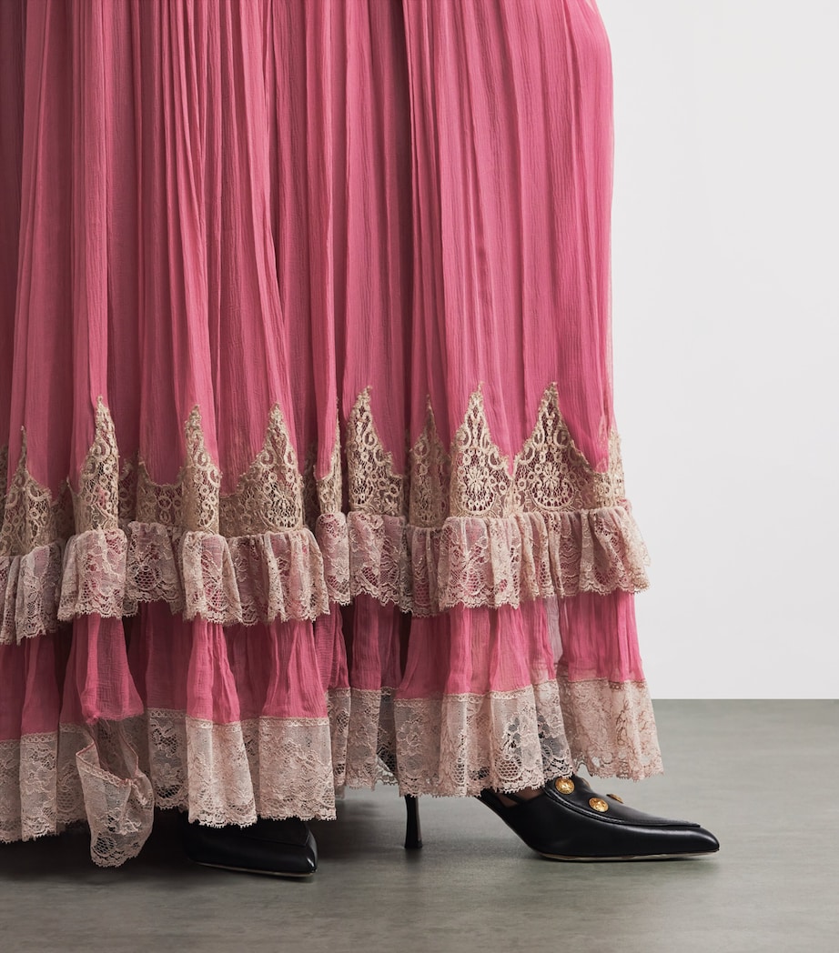 Puff-Sleeve Maxi Dress DIVINE RED Image 6