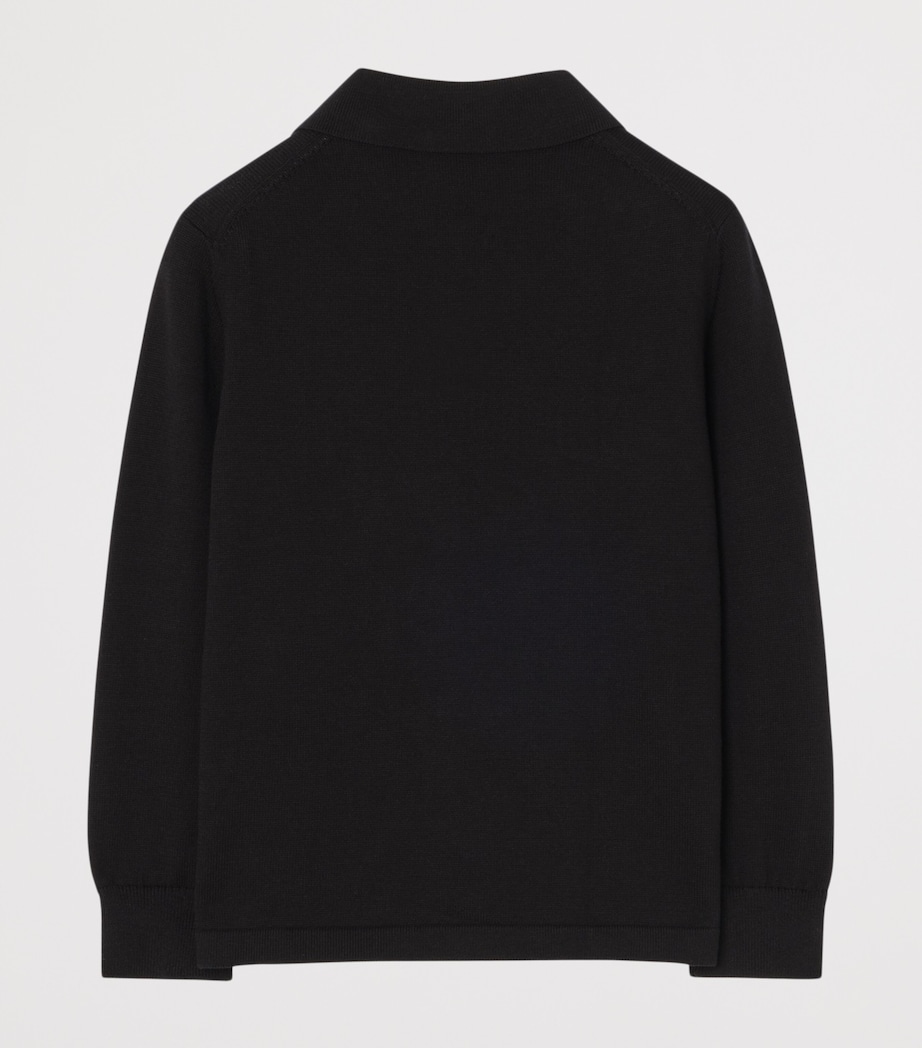 Burberry Kids Cotton EKD Polo Sweater (4-12 Years) Black Image 2
