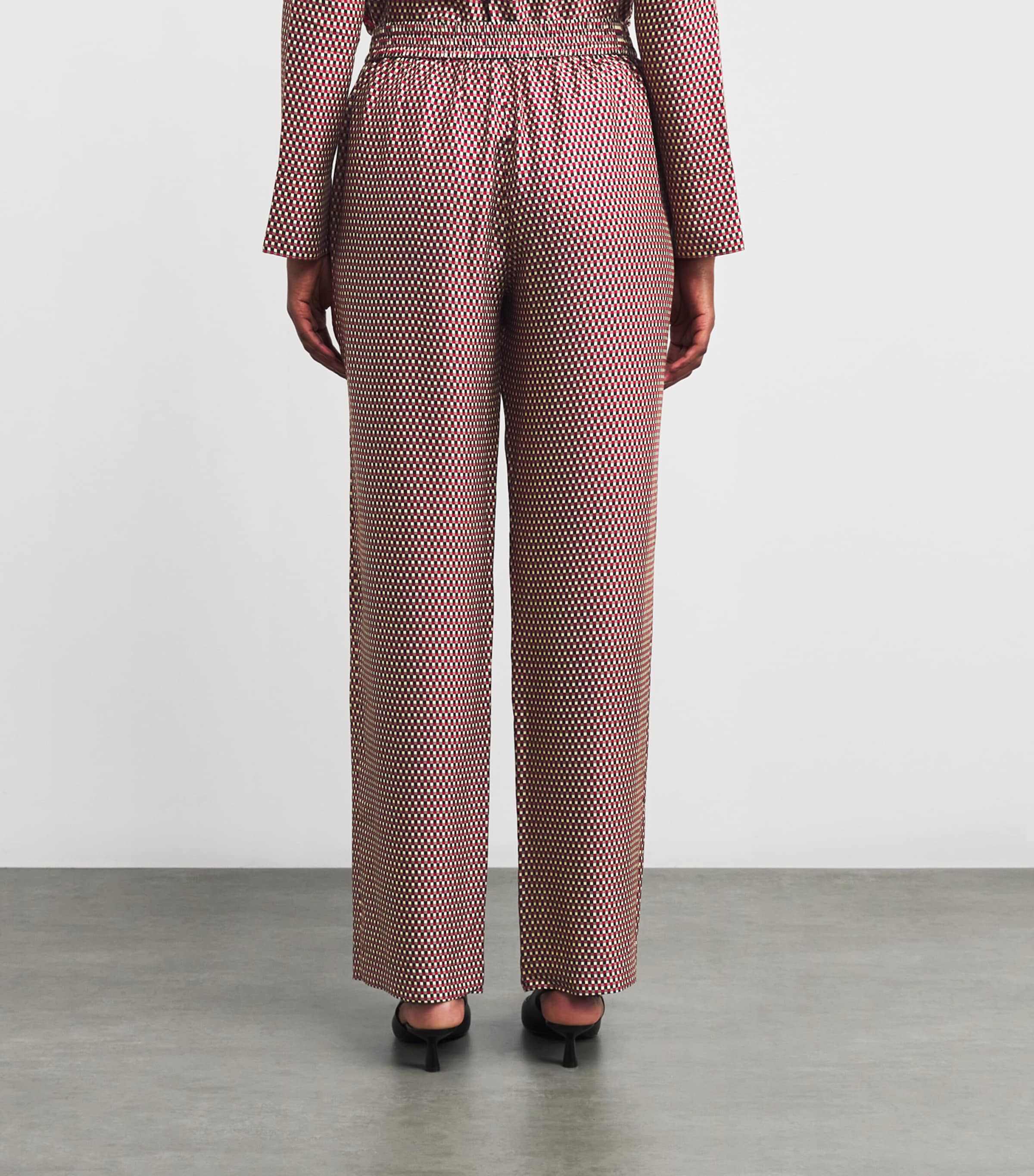 Check Print Sahel Trousers RUBY COMBO Image 4