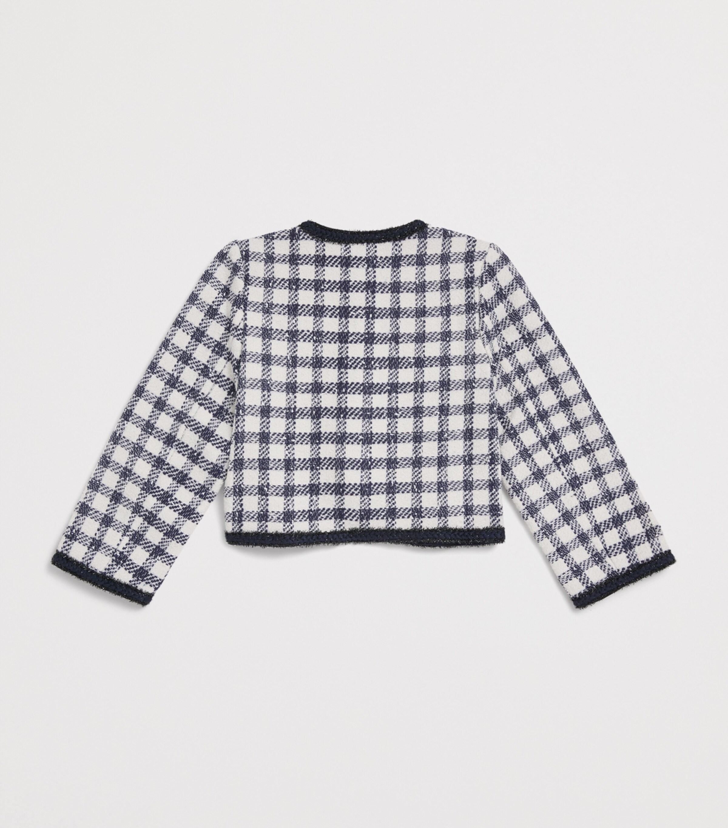 Self-Portrait Kids Check Bouclé Jacket (3-12 Years) Navy Image 2