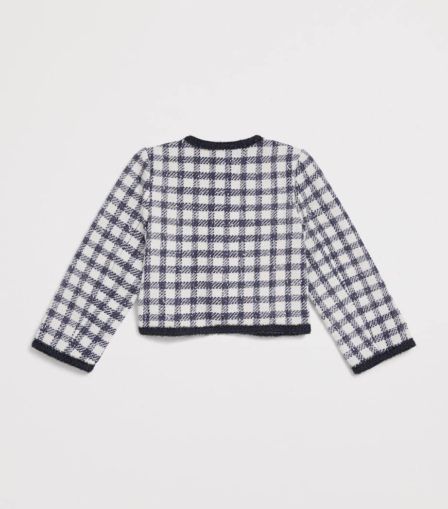 Self-Portrait Kids Check Bouclé Jacket (3-12 Years) Navy Image 2