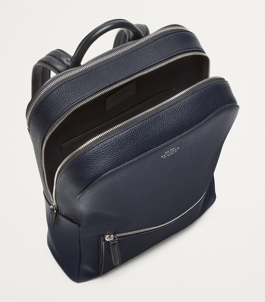 Smythson Ludlow Leather Backpack Navy Image 4