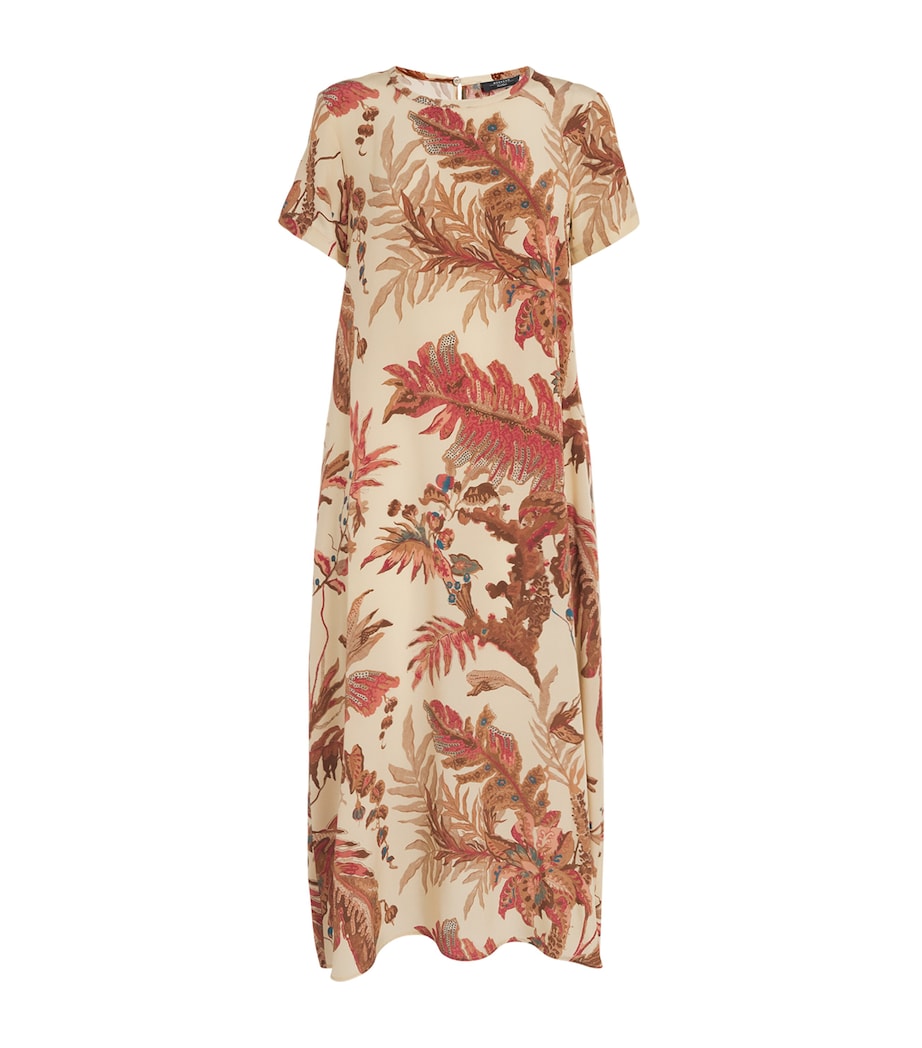 Silk Floral Maxi Dress BEIGE Image 1