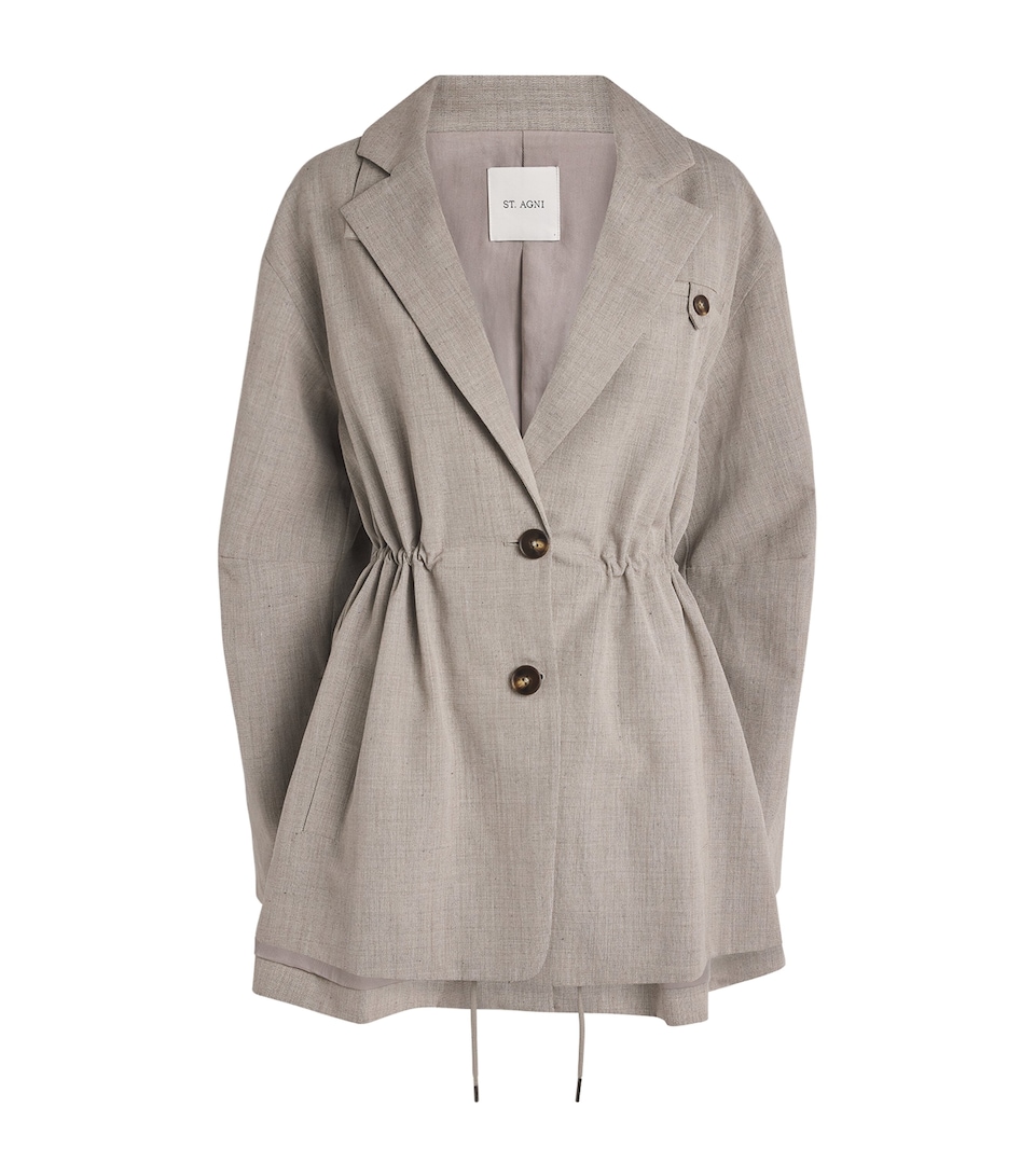 St. Agni Drawstring Blazer Pebble Melange