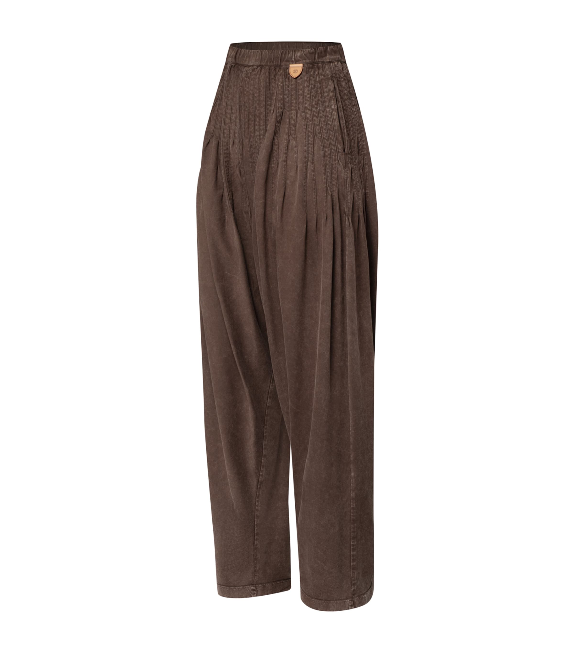 Cotton Elasticated-Waist Trousers BEIGE Image 2