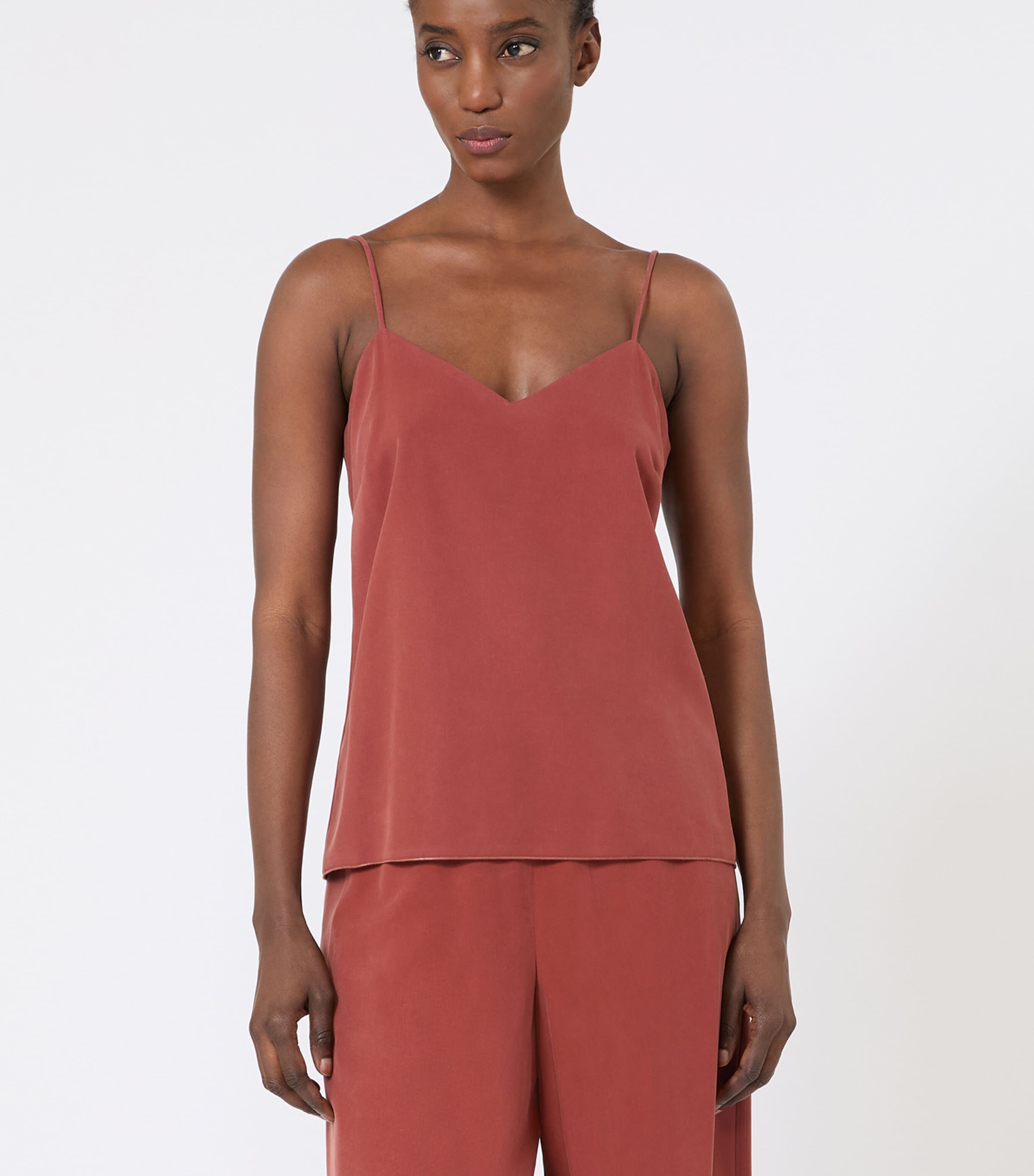 Silk Tank Top TERRA COTTA Image 2