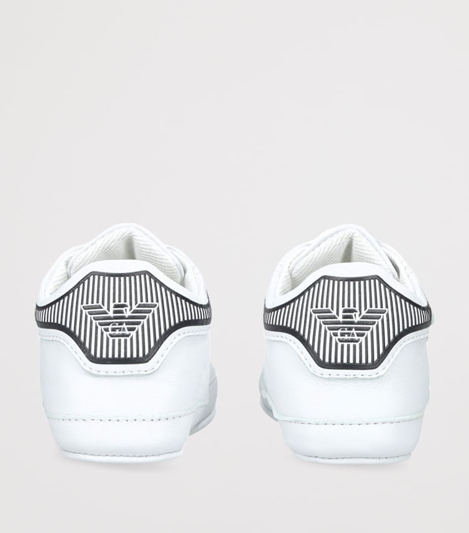 Leather Velcro Crib Sneakers WHITE/BLK Image 2