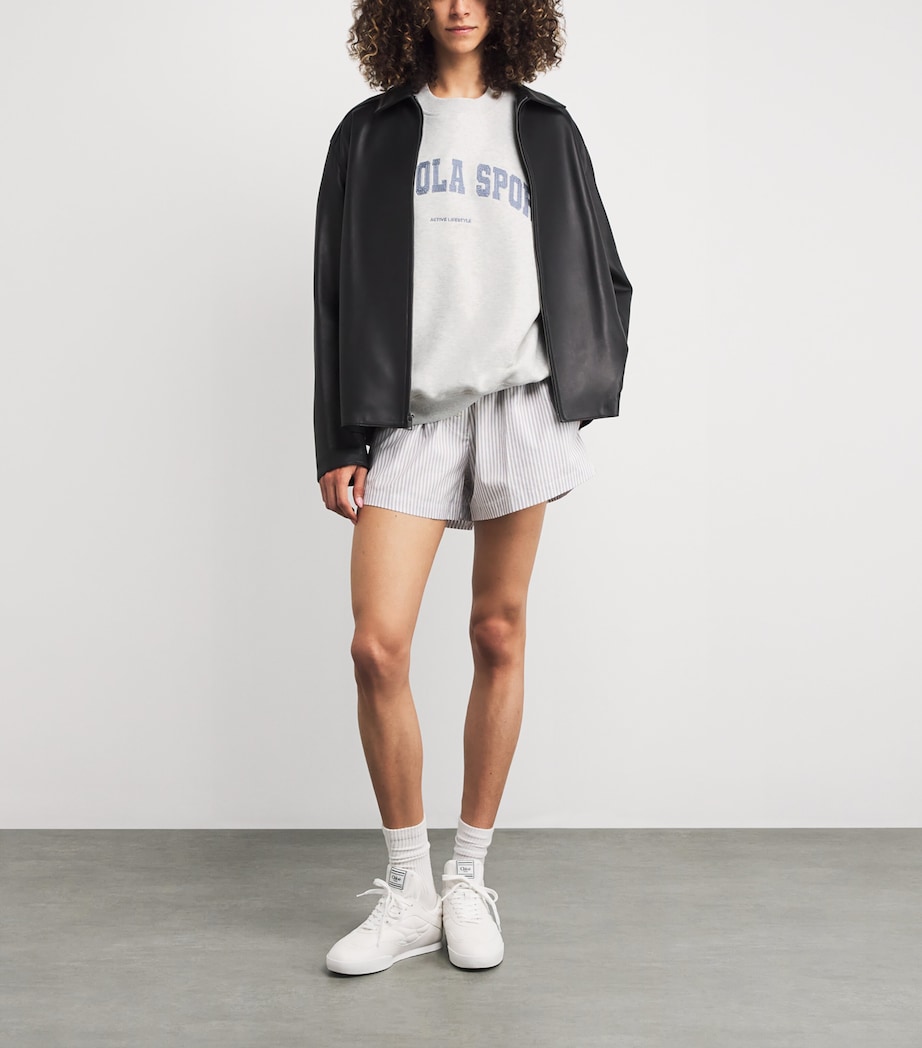 Organic Cotton Varsity Chainstitch Sweatshirt LIGHT GREY MELANGE Image 2