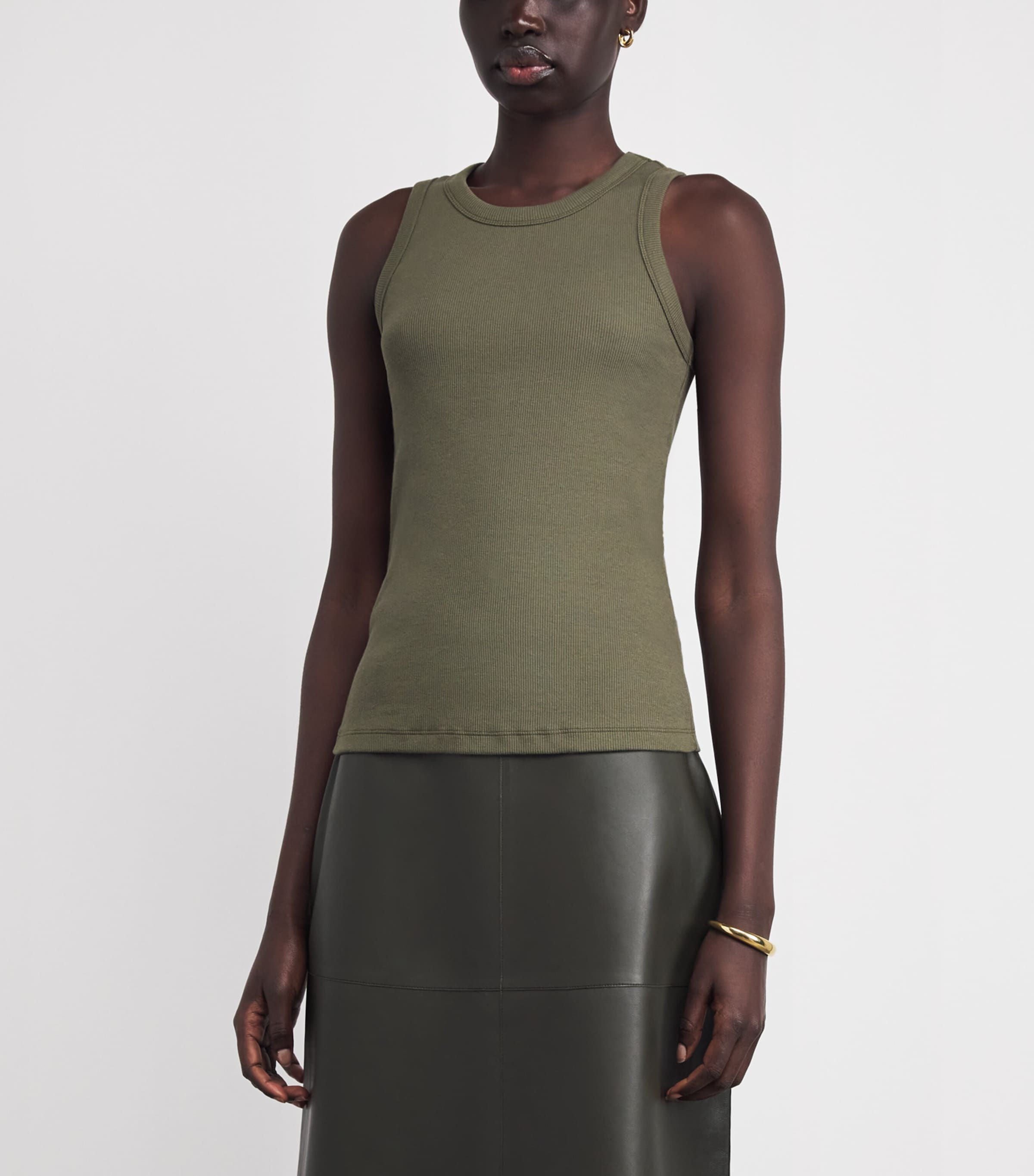 Stretch-Cotton Yeux Tank Top PALM LEAF Image 3