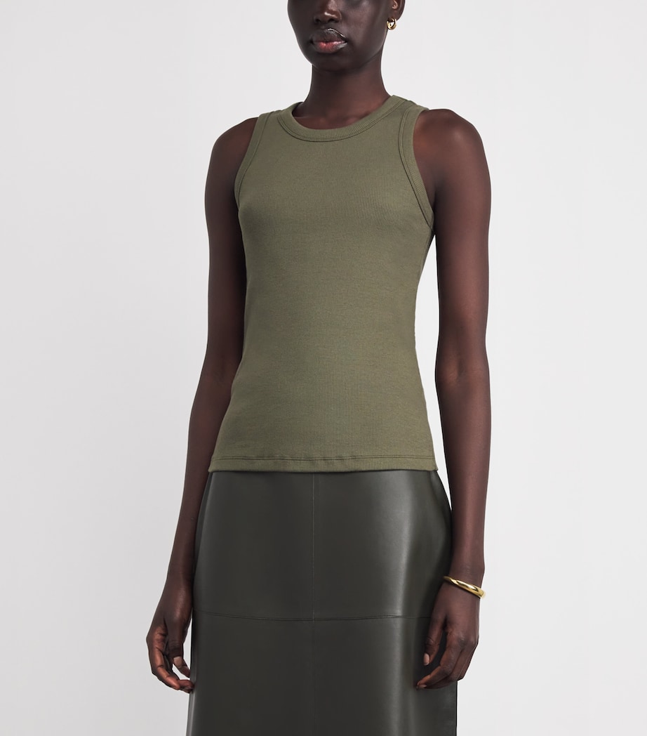 Stretch-Cotton Yeux Tank Top PALM LEAF Image 3