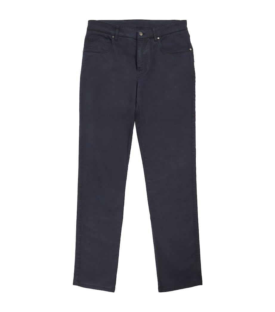 Purdey Mens Cotton-Blend Five-Pocket Trousers Nvy Image 1