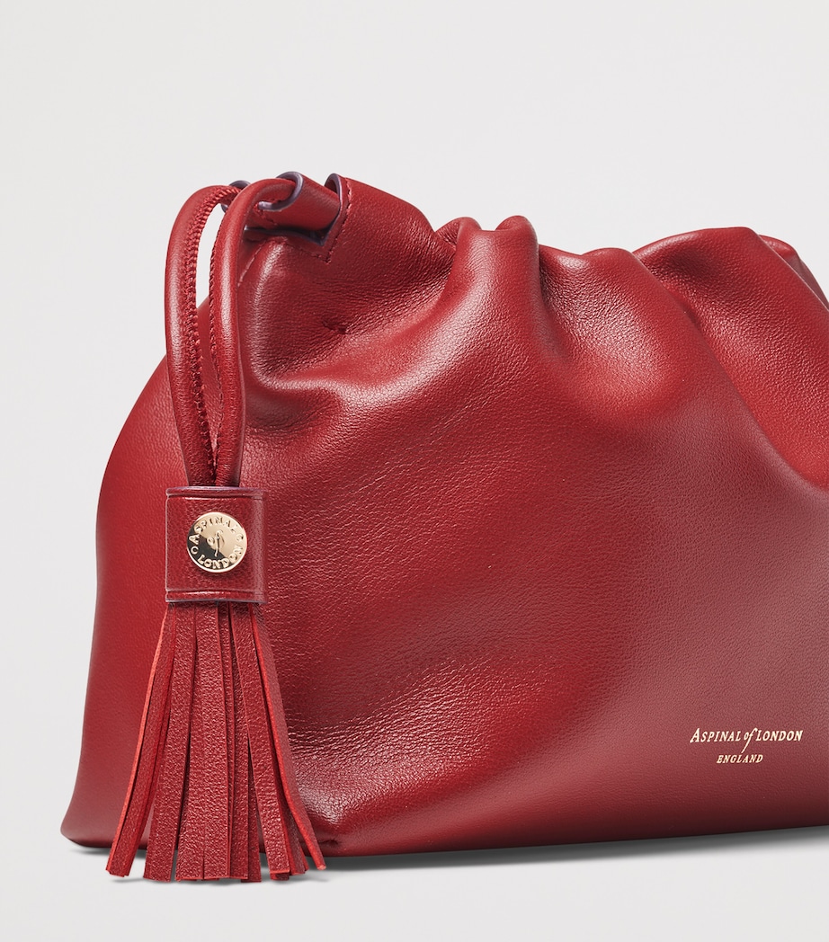 Aspinal Of London Large Leather Soho East West Cross-Body Pouch Ruby Image 3