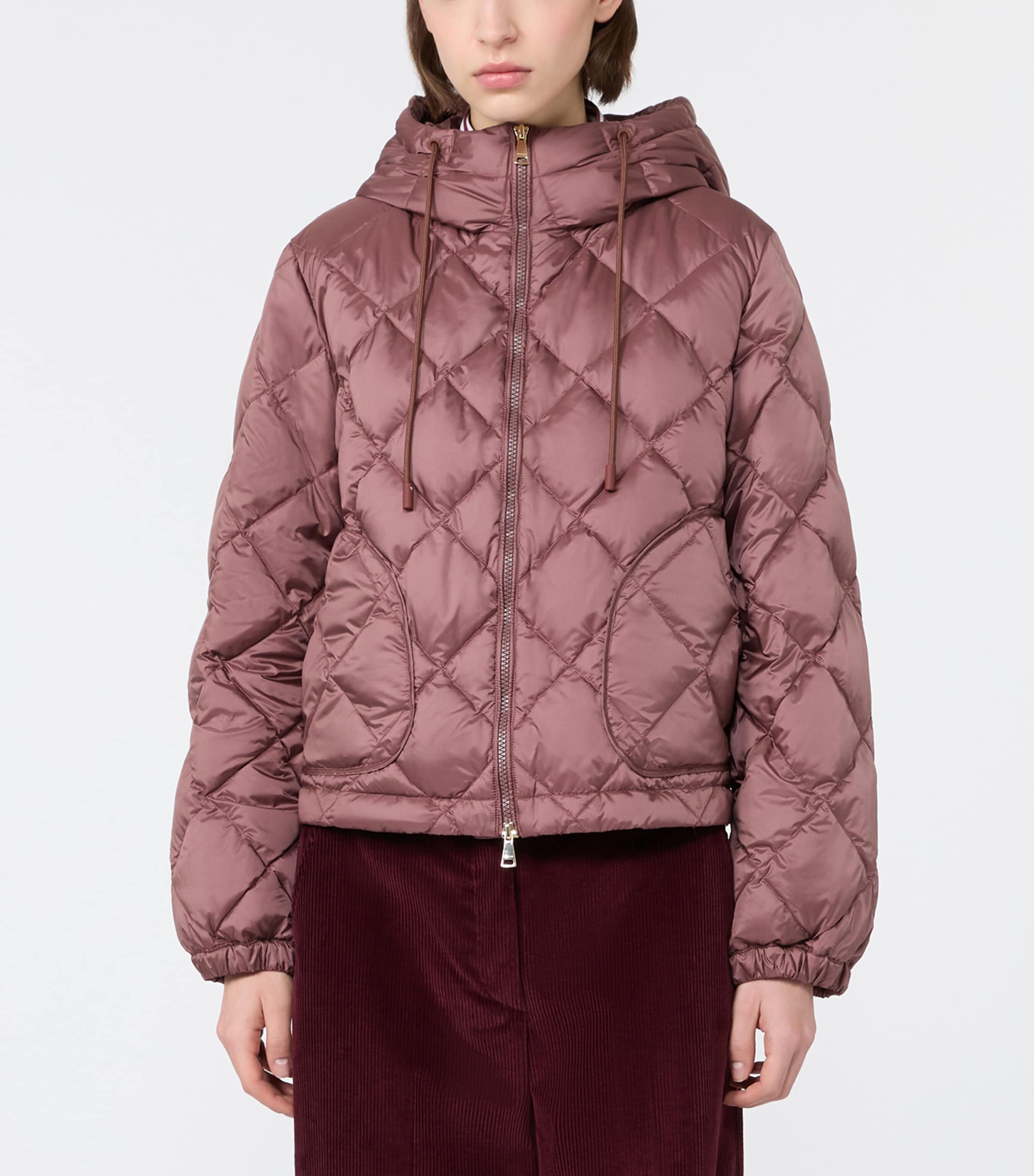 Weekend Max Mara Womens Quilted Puffer Jacket Wine Coloured Image 3