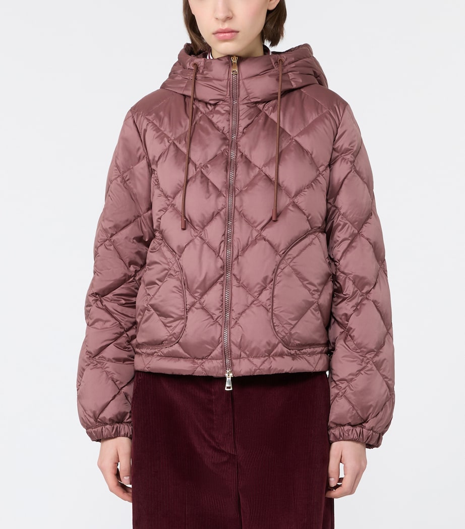 Weekend Max Mara Womens Quilted Puffer Jacket Wine Coloured Image 3