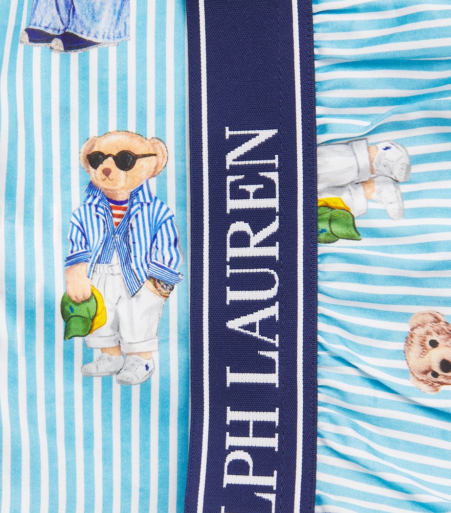 Polo Ralph Lauren Womens Cotton Polo Bear Logo Pyjama Shorts Agua Mist Bear Image 6