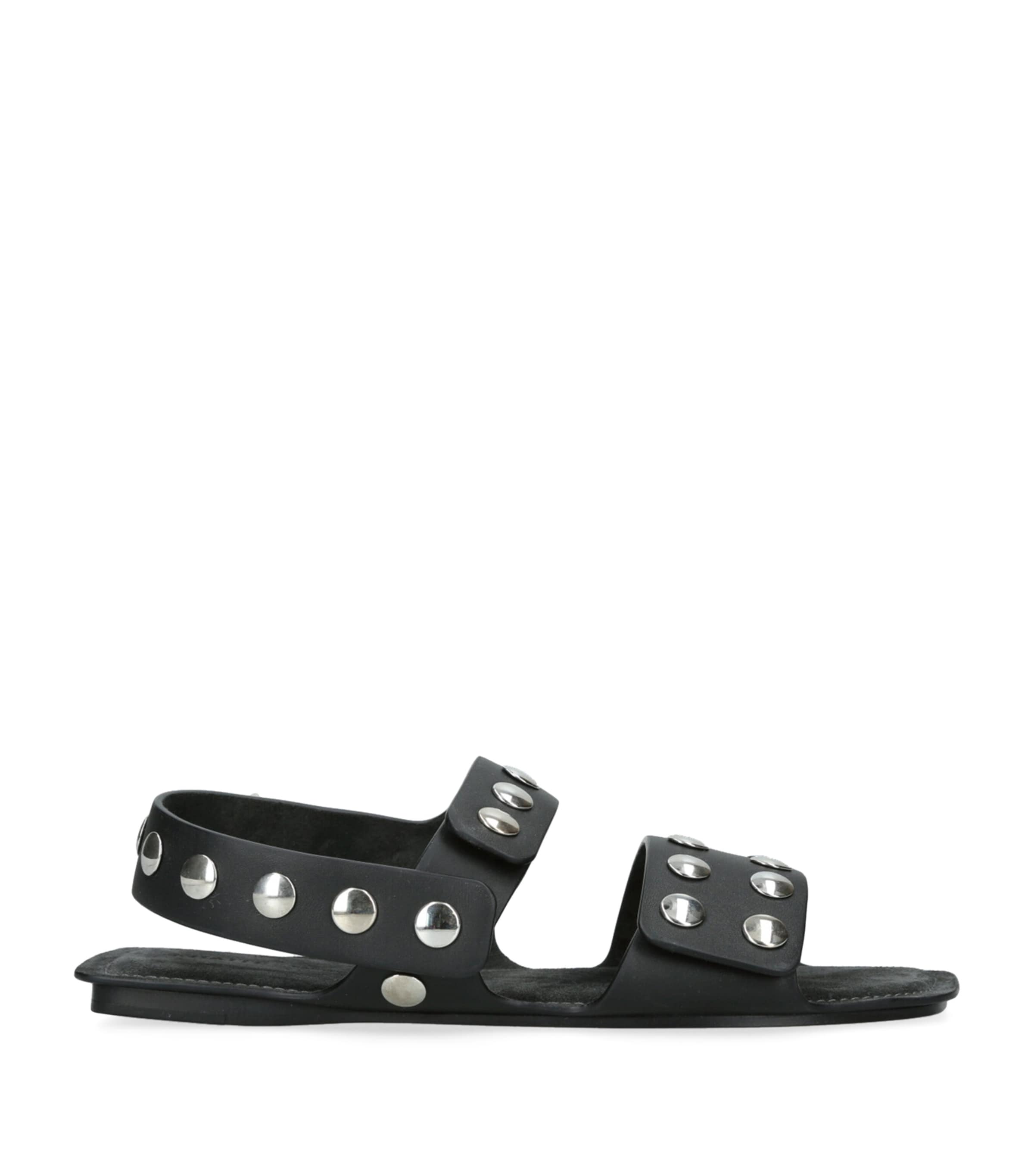 Khaite Boden Silver Studded Leather Sandals