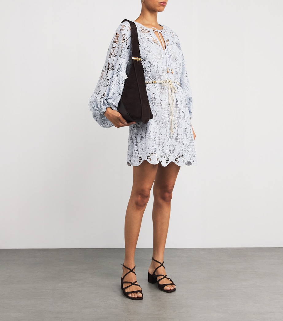 Lace Coco Mini Tunic Dress POWB/POWDER BLUE Image 2