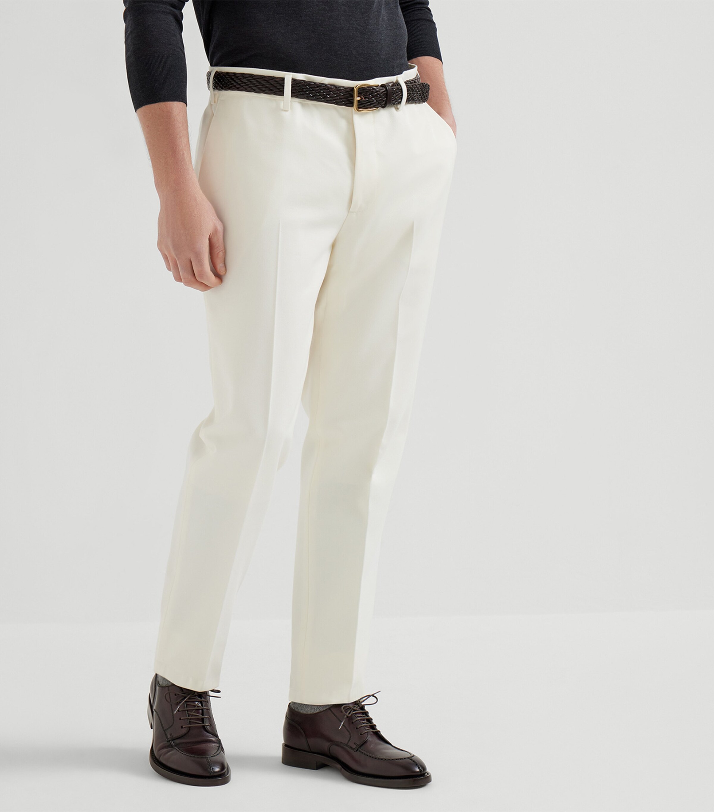 Cotton-Virgin Wool Gabardine Trousers C7182 Image 2