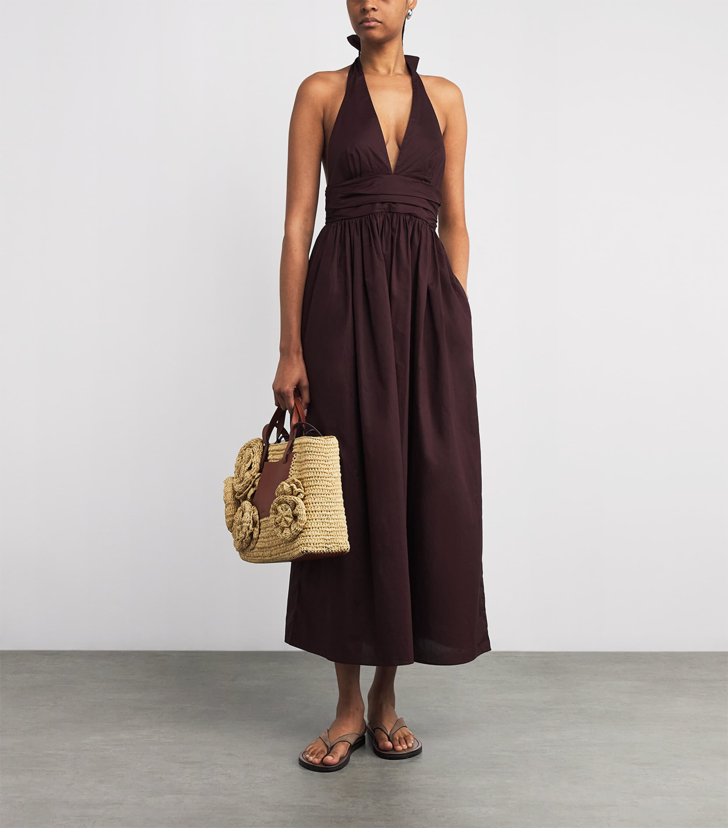 Leather Flora Flip Flops CEDAR SUEDE Image 6