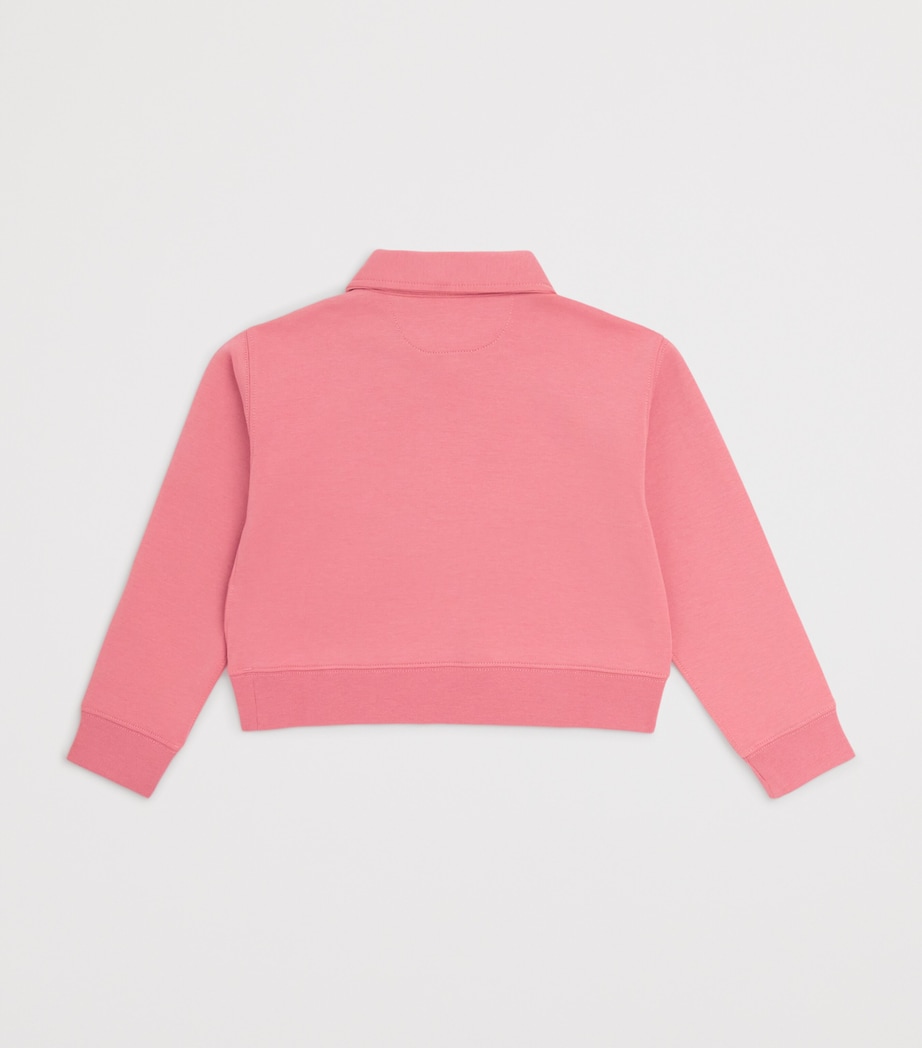 Cotton-Blend Half-Zip Sweatshirt (7-14 Years) PINK Image 2