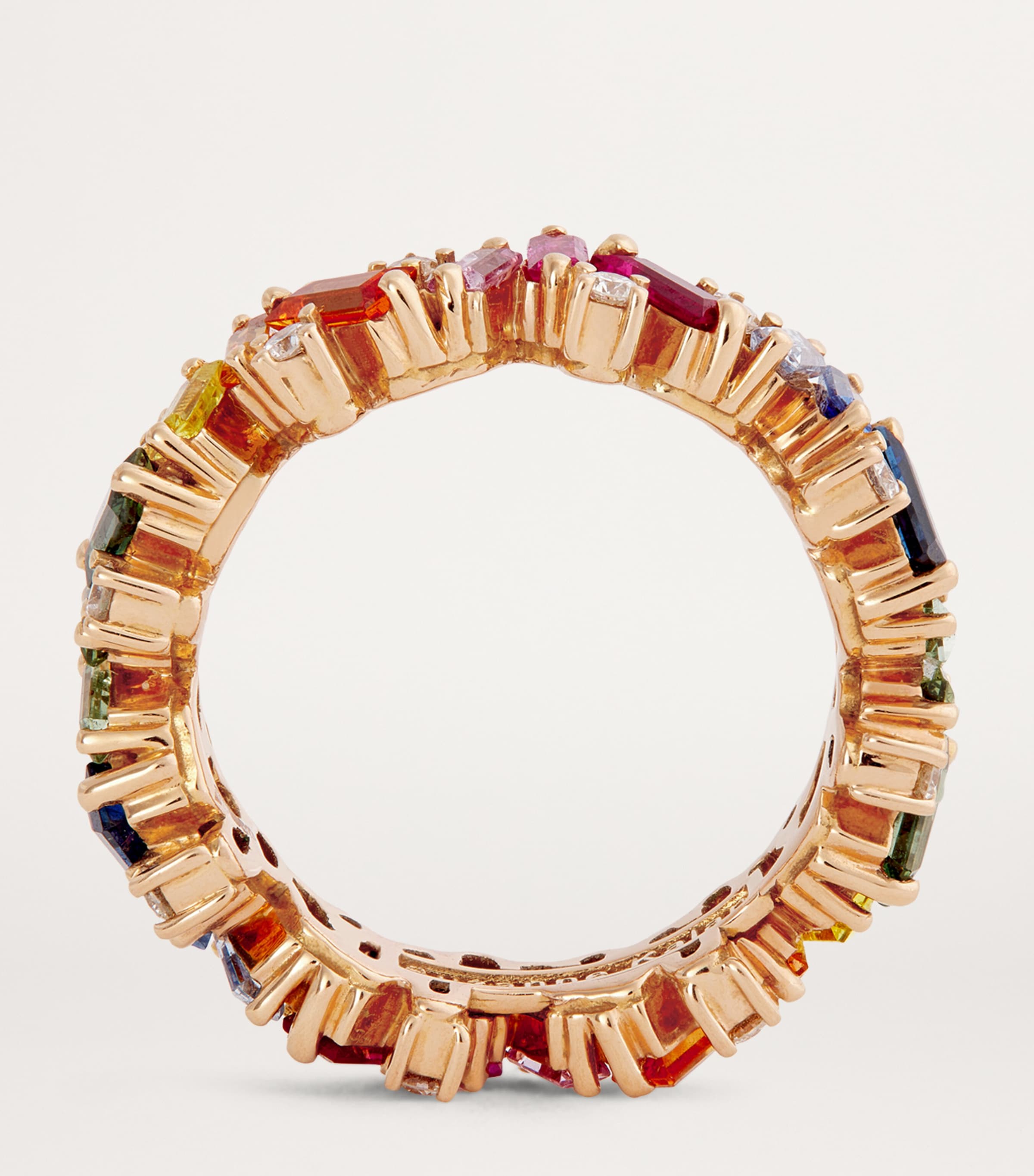 Rose Gold, Diamond and Sapphire Frenzy Eternity Ring 18K RG/RS Image 3