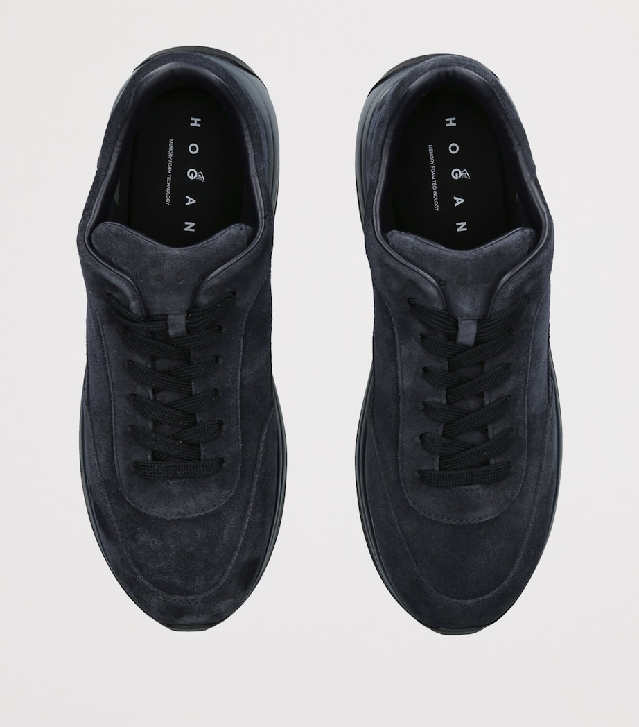 Hogan Suede H719 Allacciato Sneakers Navy Image 3