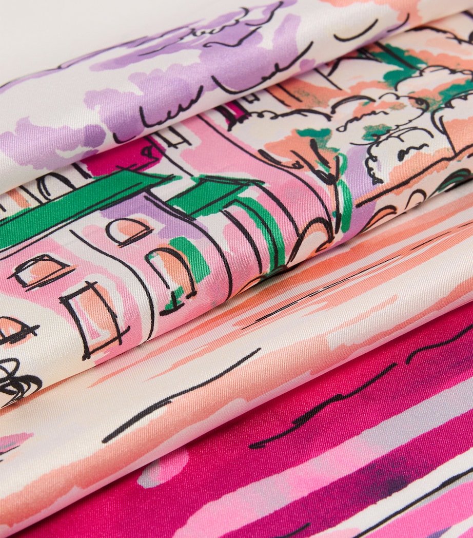 Weekend Max Mara Silk Lake Print Scarf Pink Image 4